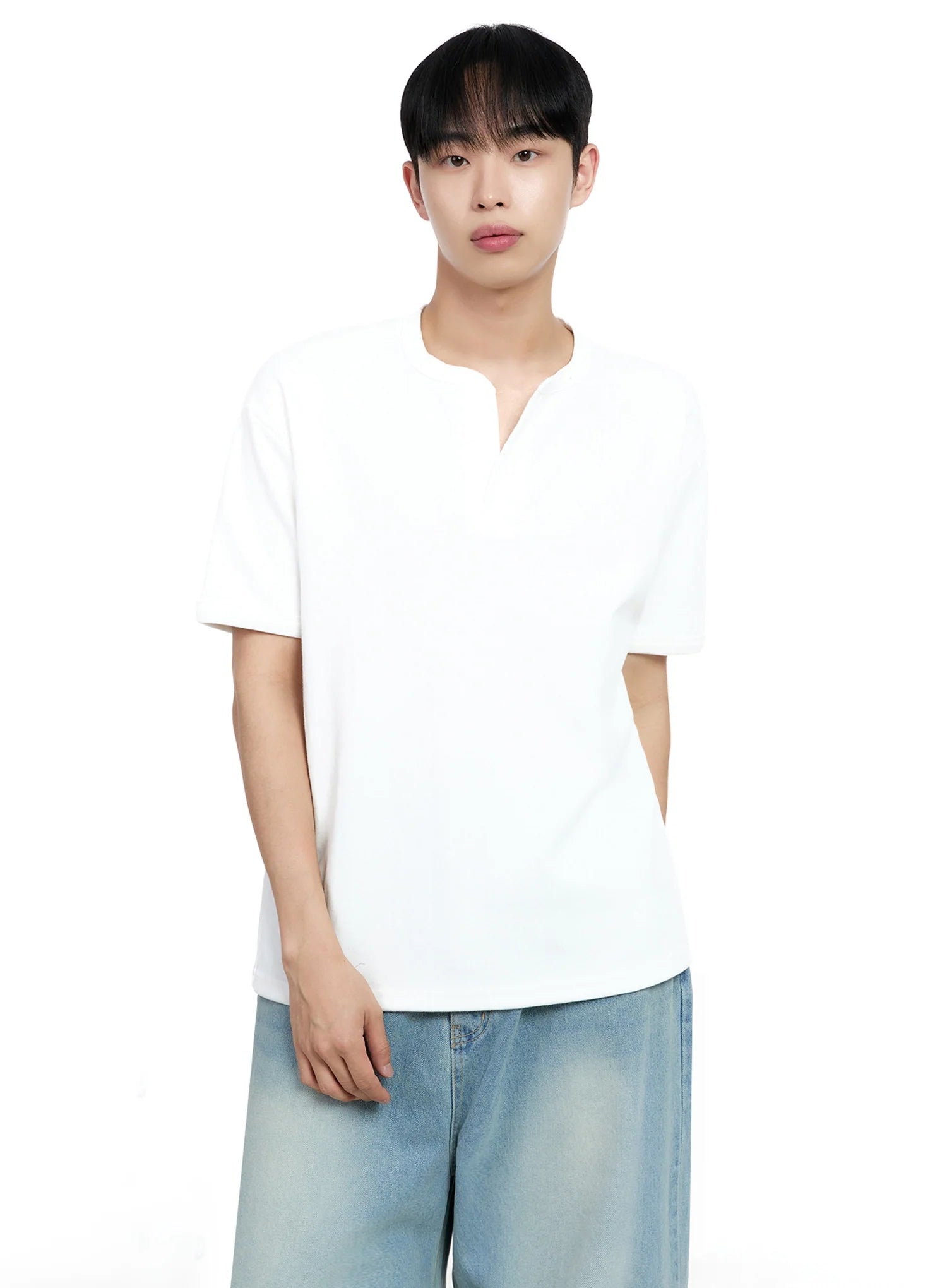 Men's Cotton Henley Tee IG520