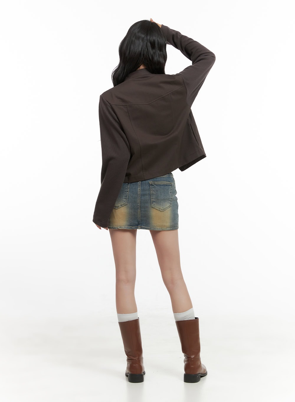 Pocket Zip-Up Solid Jacket CG421