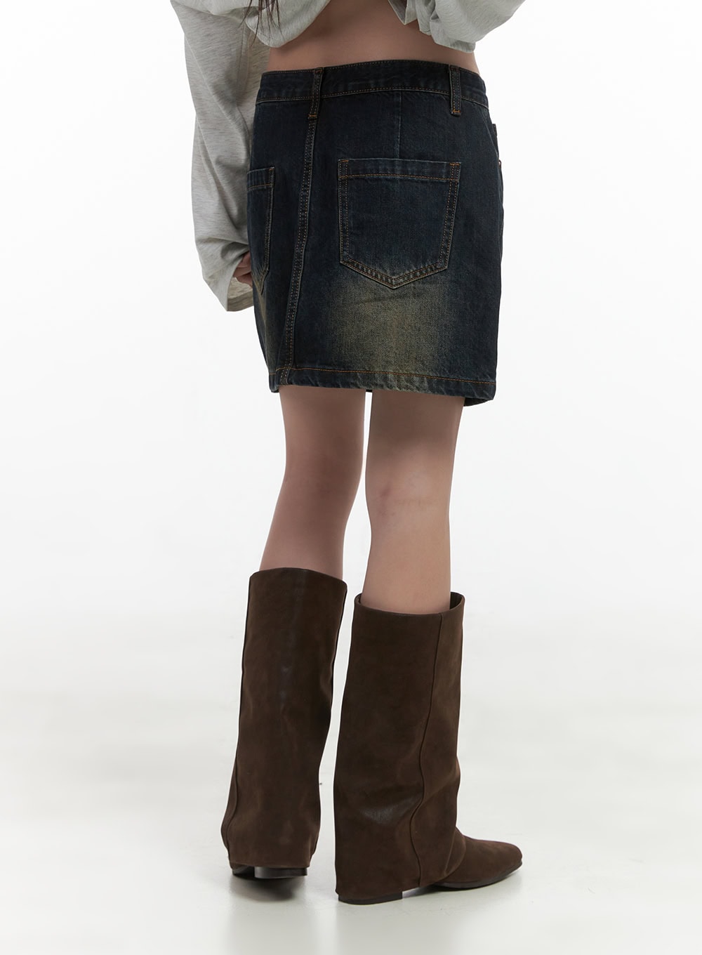 Washed Cotton Mini Skirt CS419