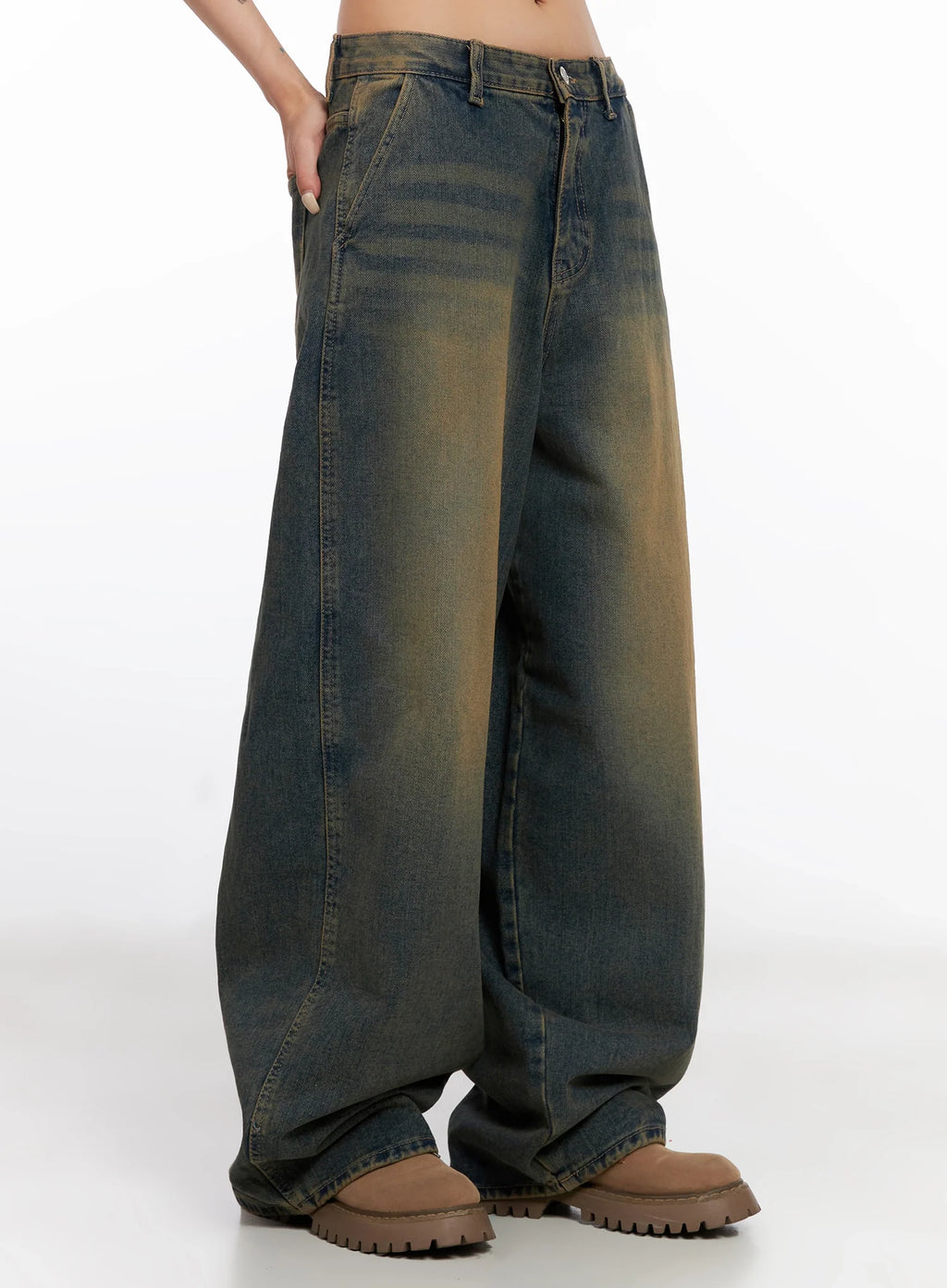 Minju Vintage Washed Baggy Jeans IS508