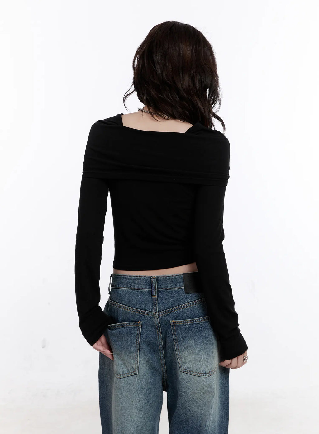 Asymmetrical Tie Detail Long Sleeve Top CO501