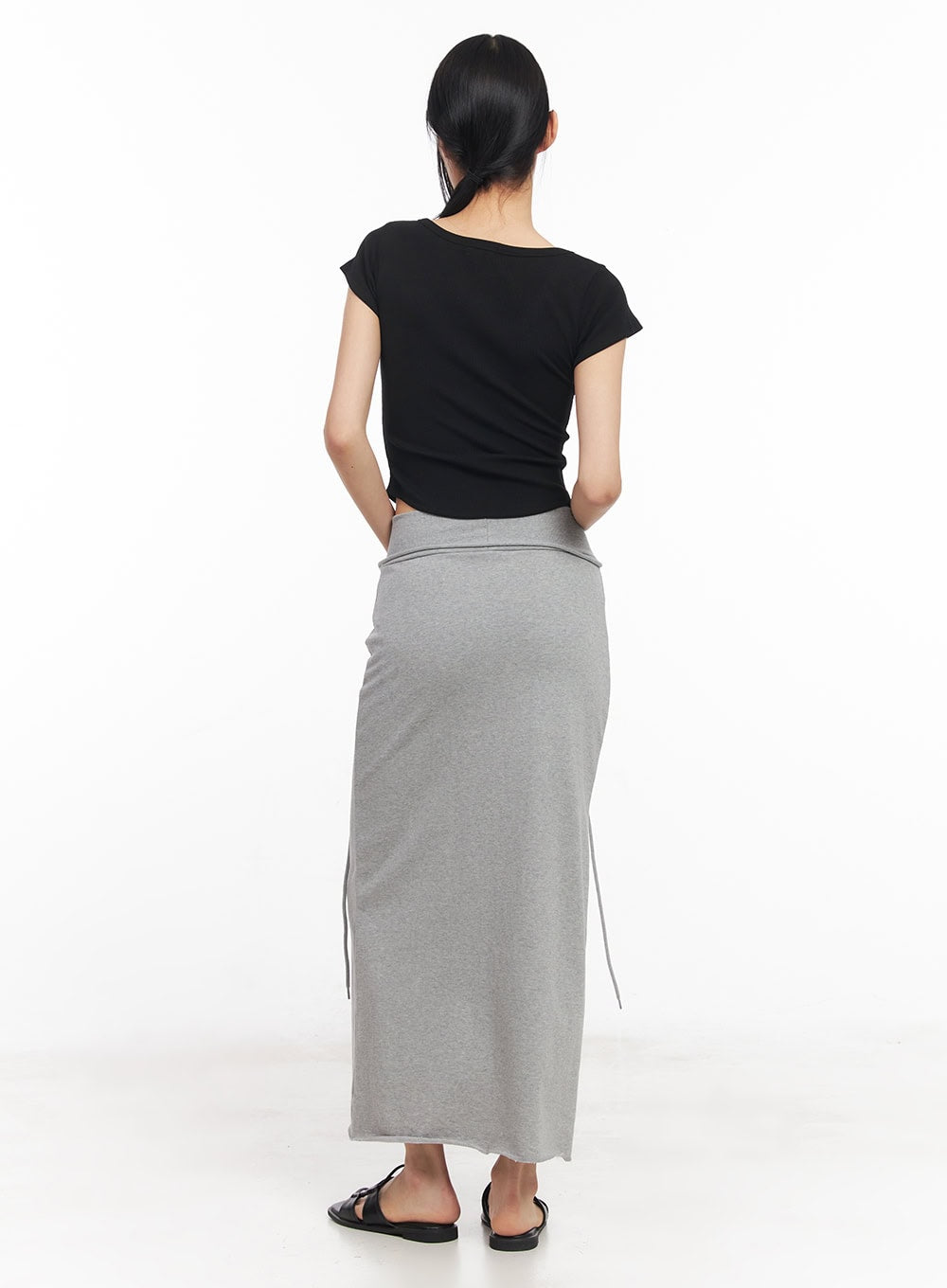 Drawstring Script Maxi Sweatskirt CY528