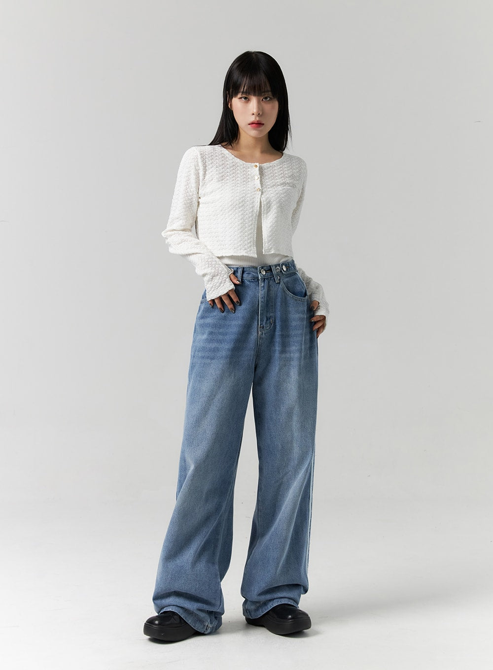 Side Stripes Wide Leg Jeans CS314