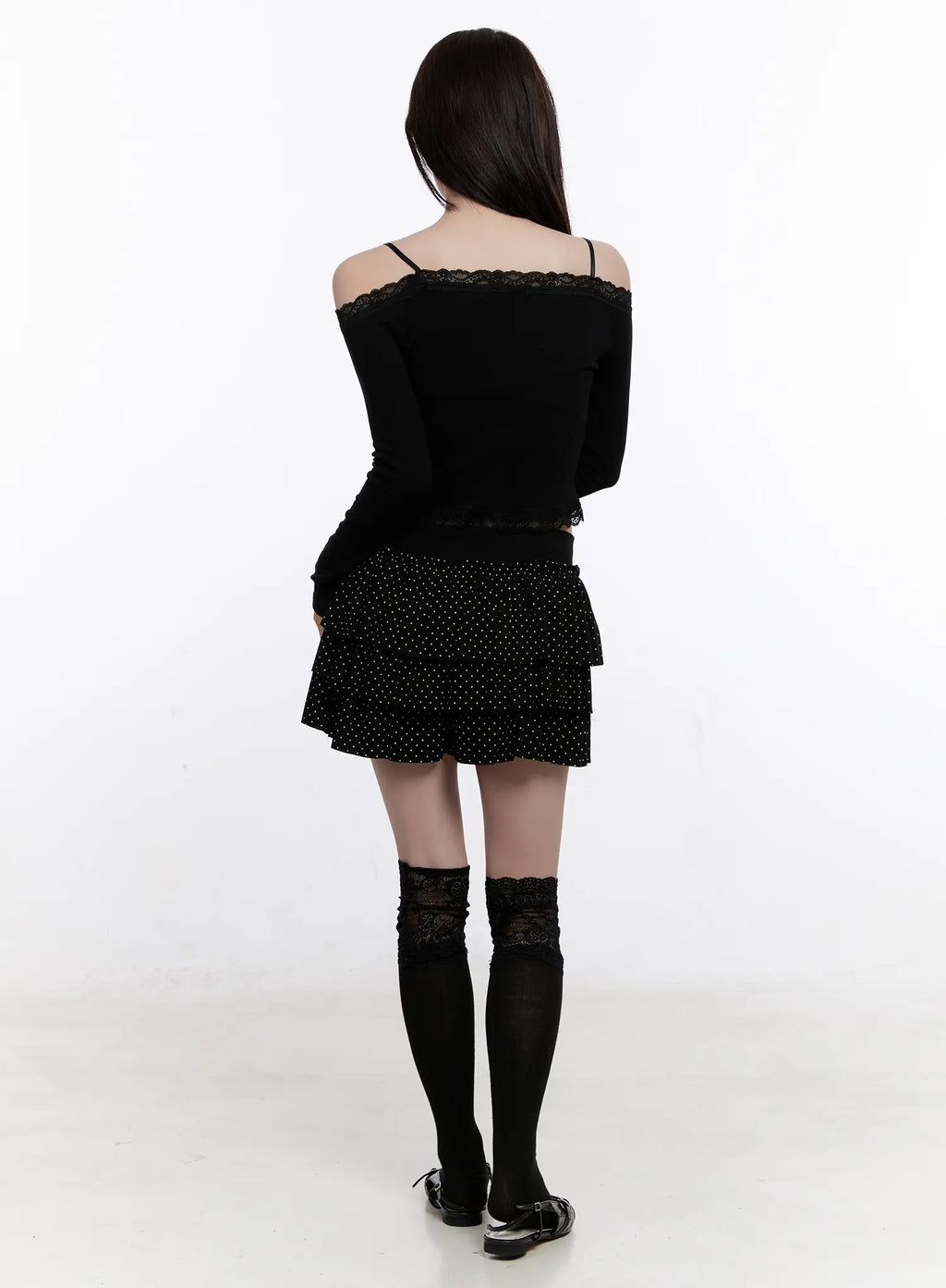 Polka Dot Tiered Mini Skirt CS530