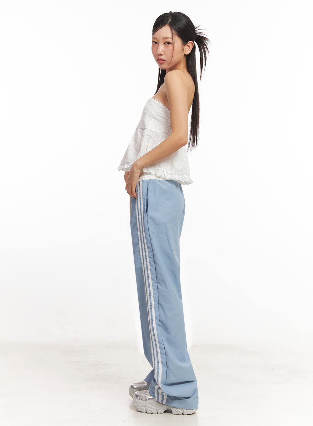 Striped Nylon Track Pants IA525