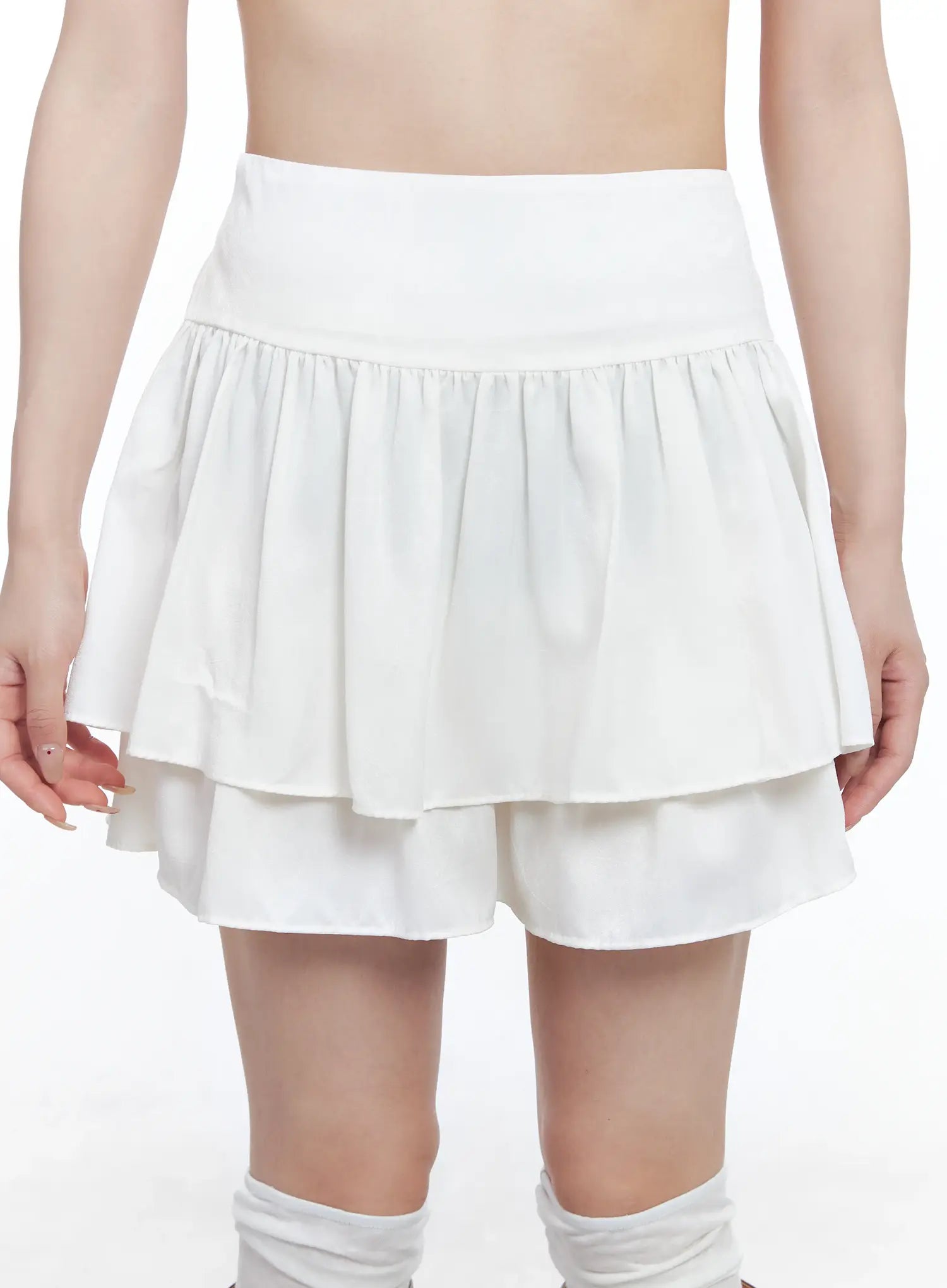 Double Layered Ruffle Mini Skirt CS501