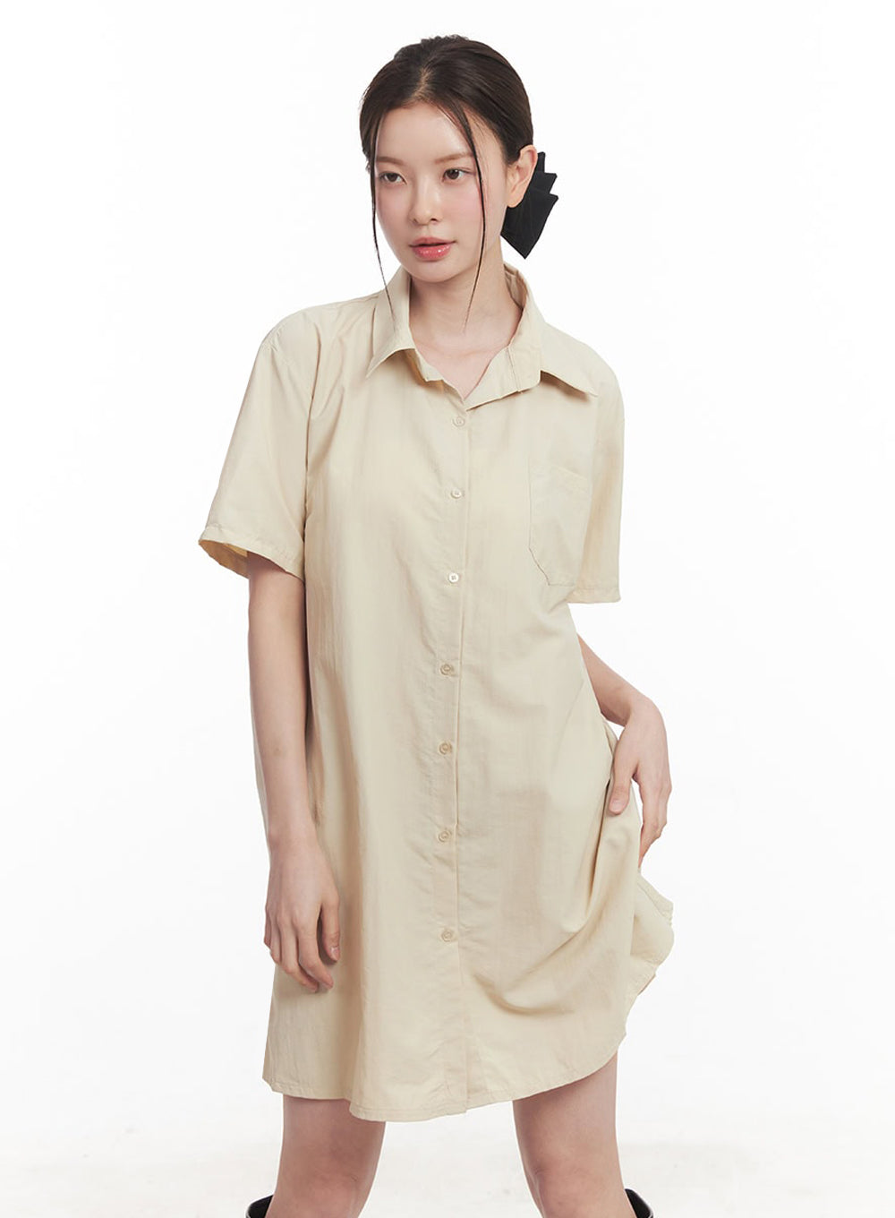 Collared Shirt Mini Dress IY508