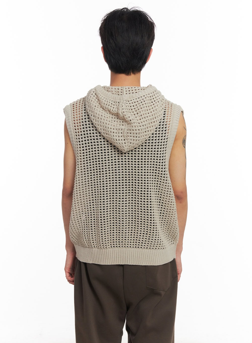 Men's Mesh Zip-Up Hooded Vest IY508