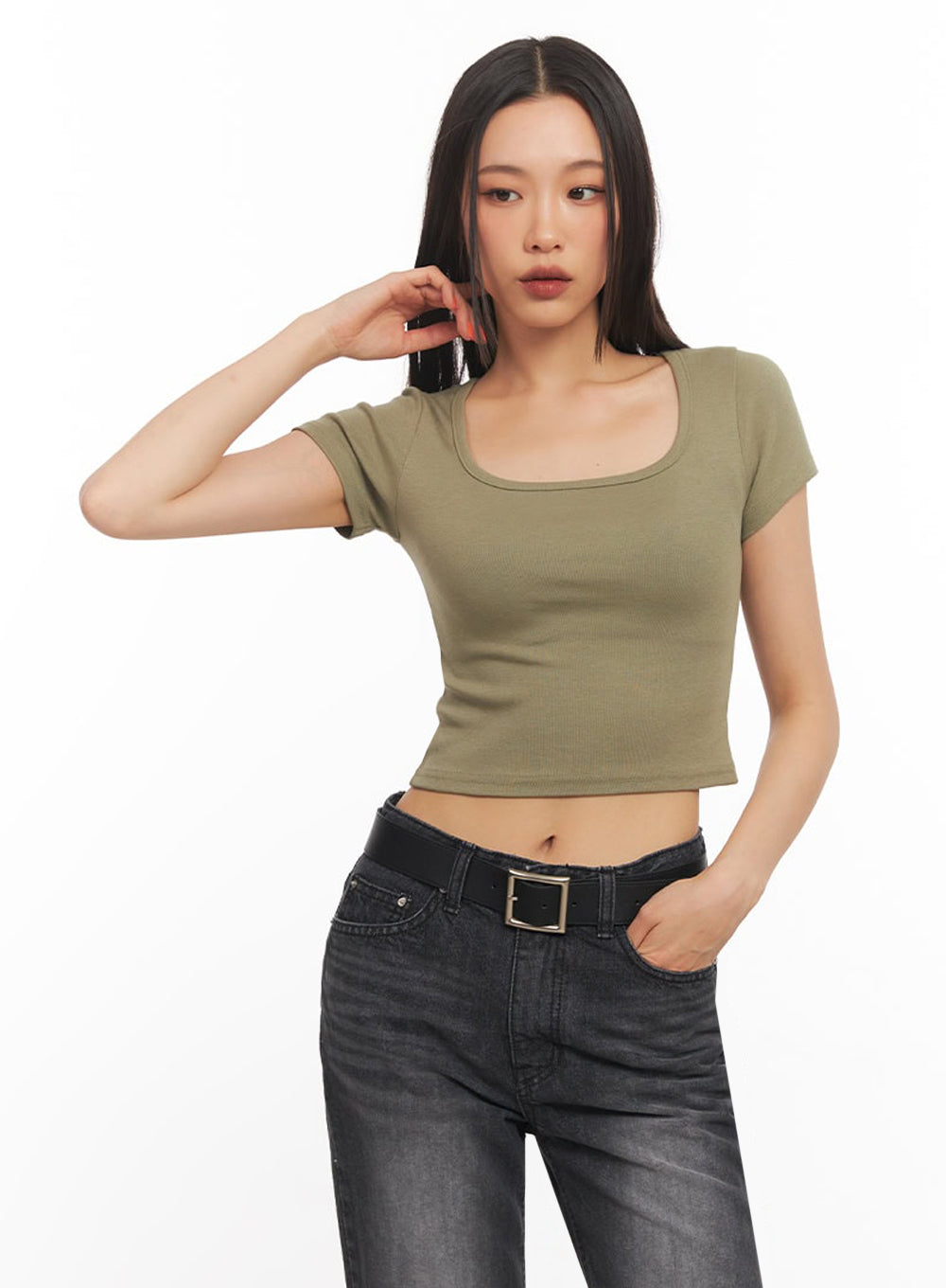 Square Neck Crop Tee IA504