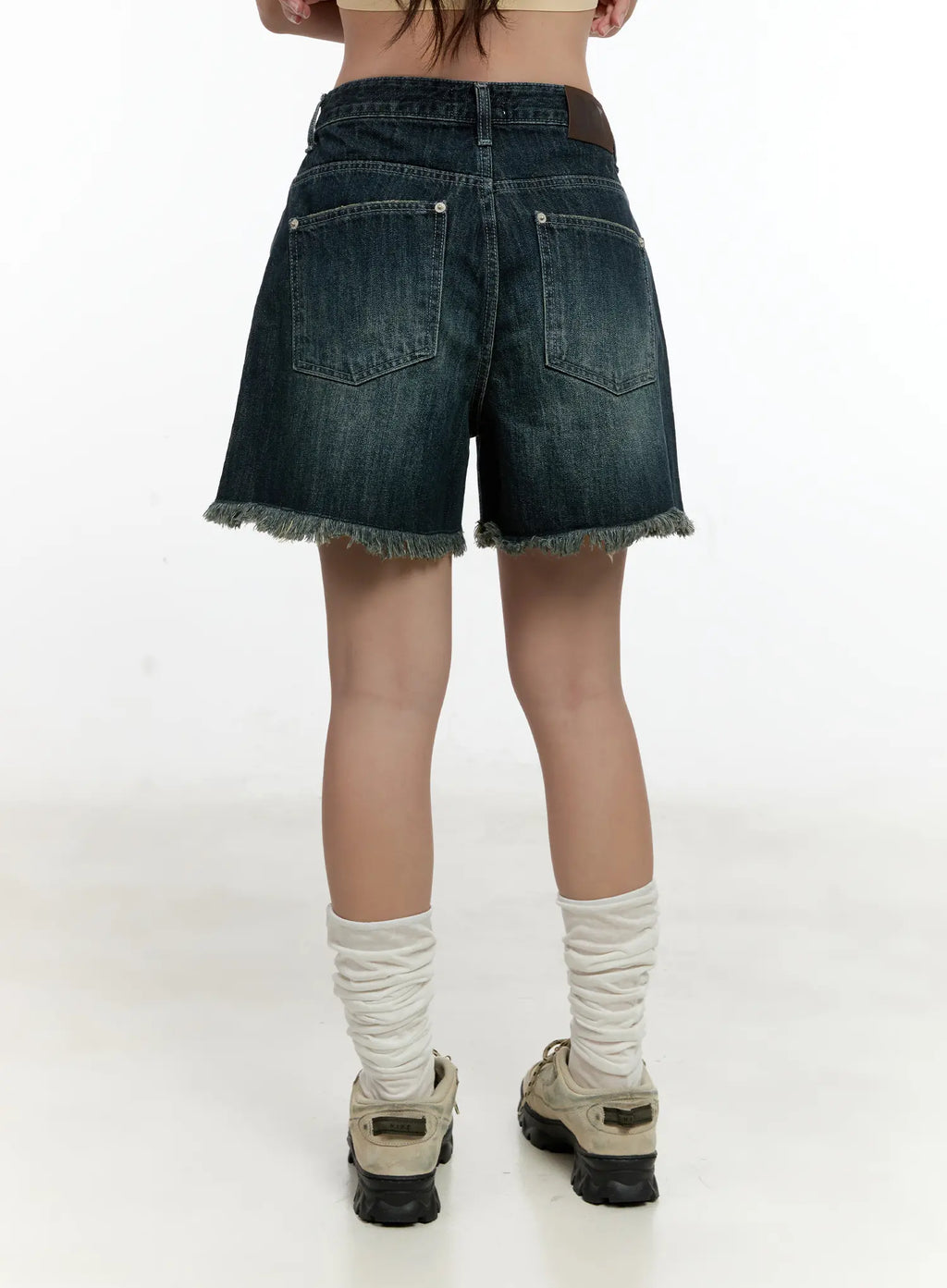 Distressed Hem Denim Shorts CL531