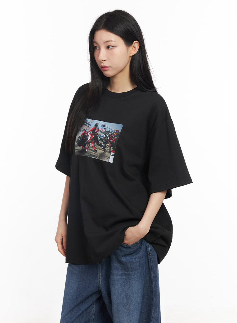 Casual Cotton Graphic Oversize T-Shirt IY529