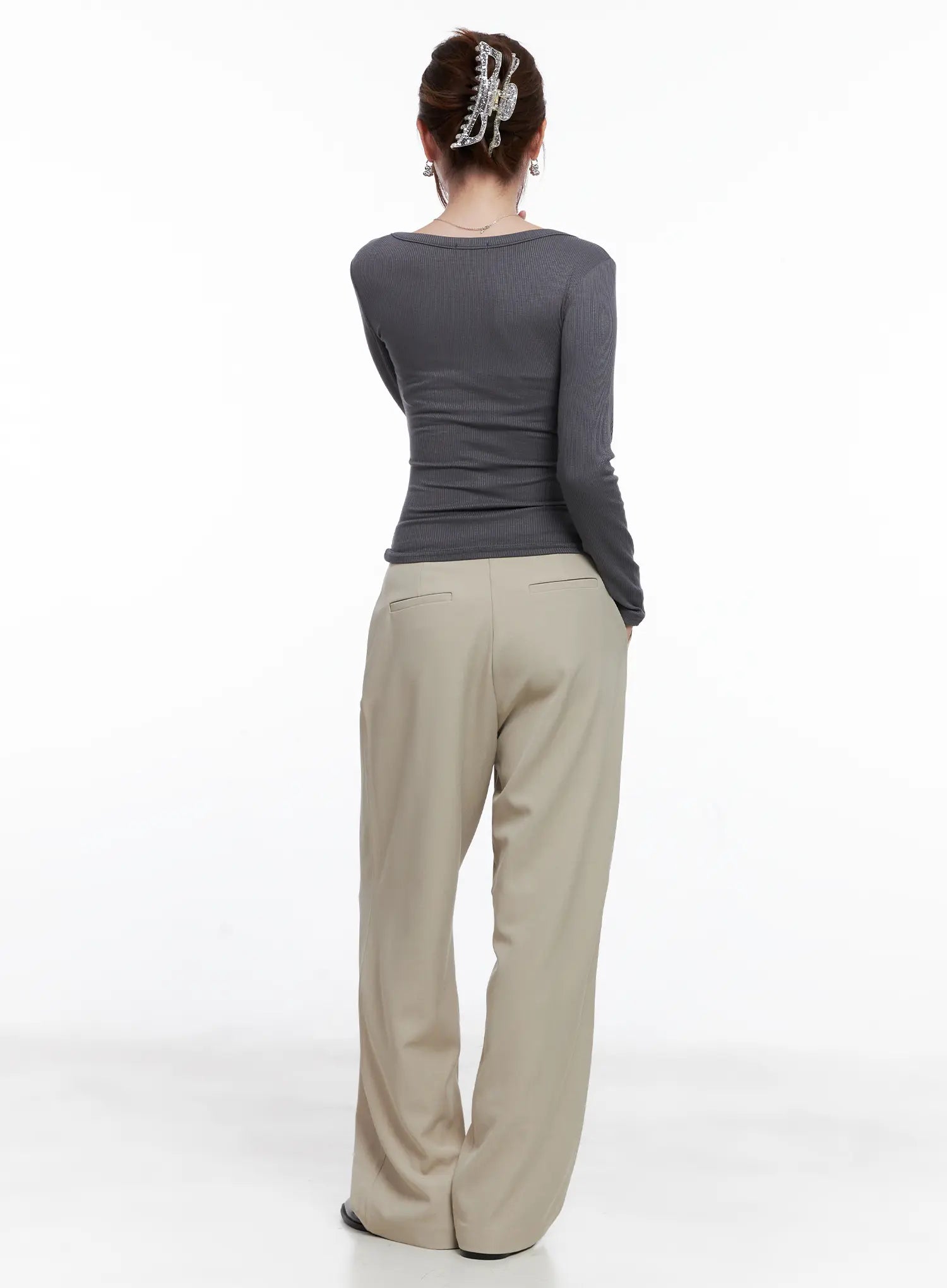 Elegant Pintuck Wide Slacks CG521