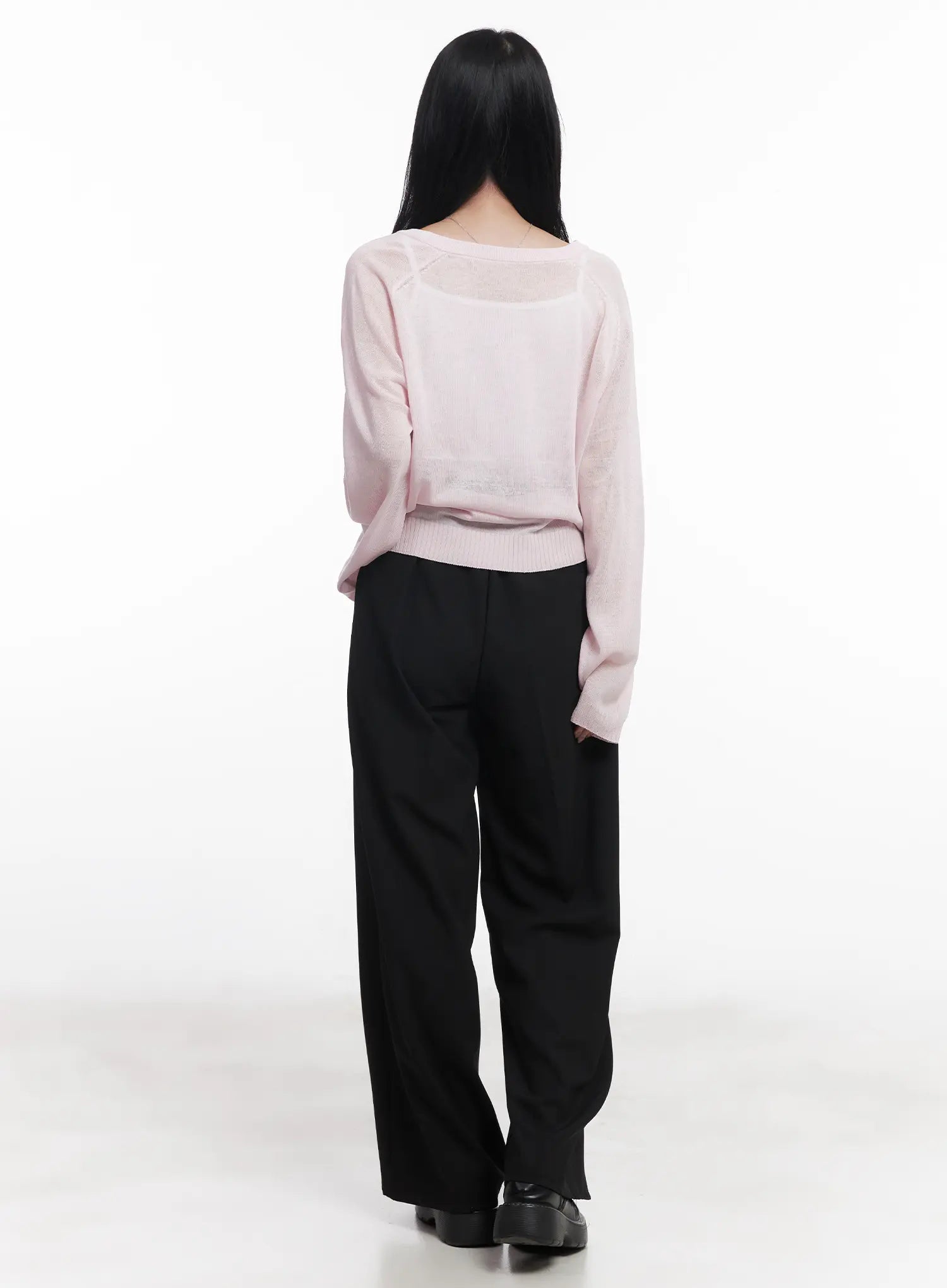 Sheer V-Neck Sweater CU523