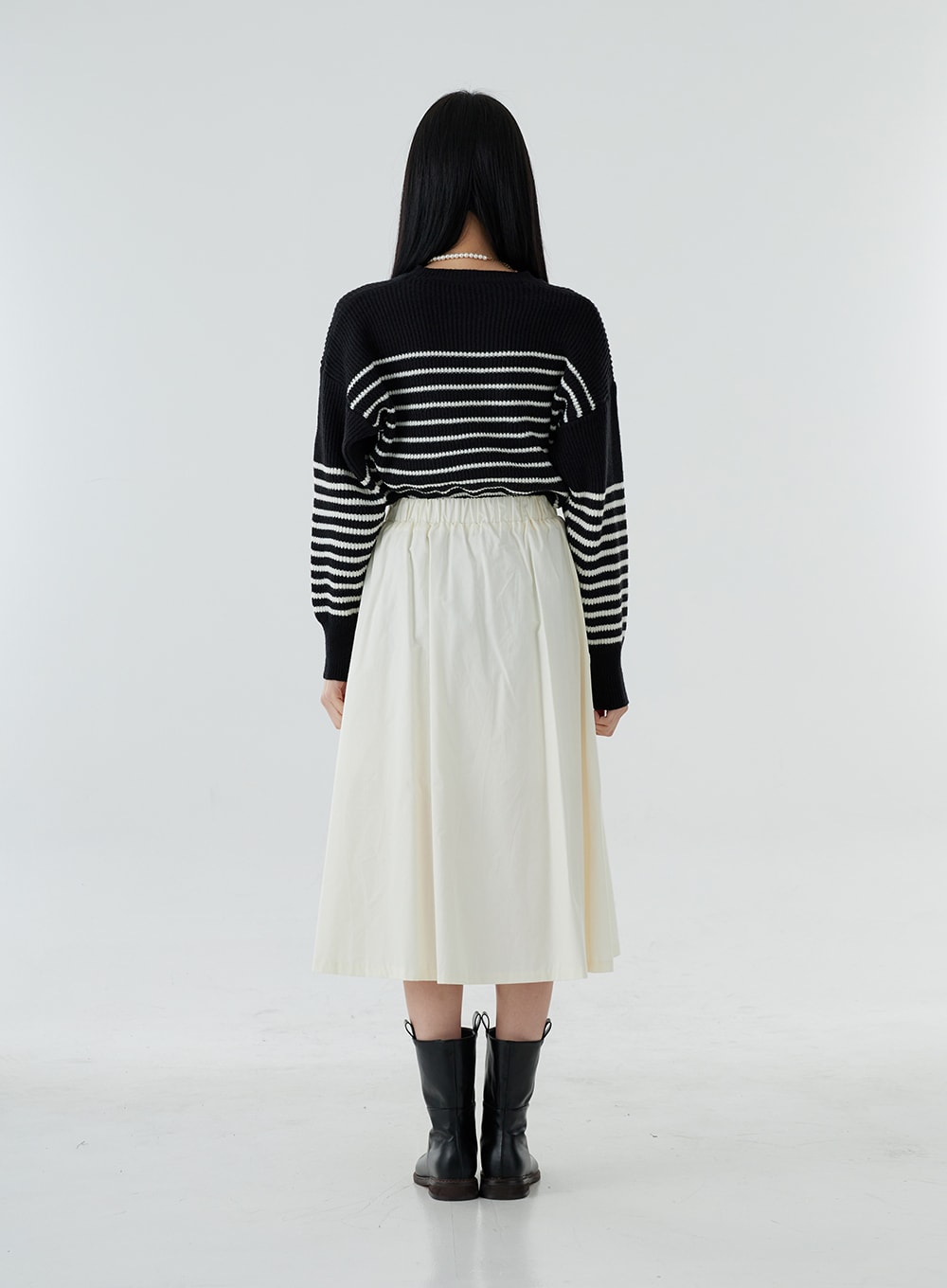 Bending Pleated Long Skirt OO19