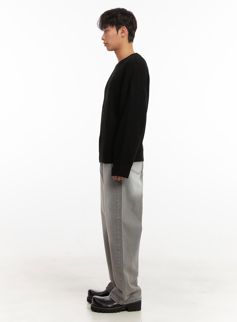 Men's Wide-Fit Washed Denim Jeans ID431