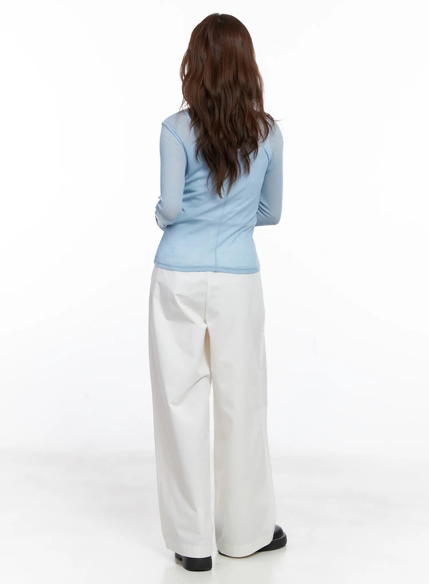 Pintuck Wide Leg Cotton Pants CG520