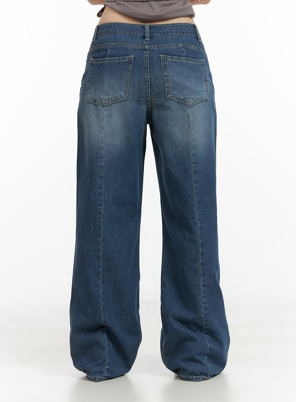 Low-Rise Washed Denim Baggy Jeans CL422