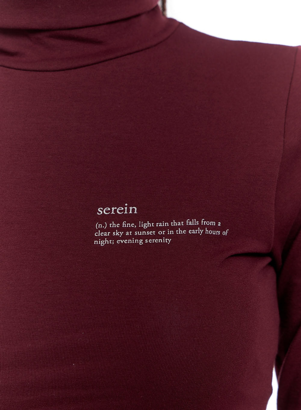 Cotton Lettering Turtle Neck T-Shirt CS424