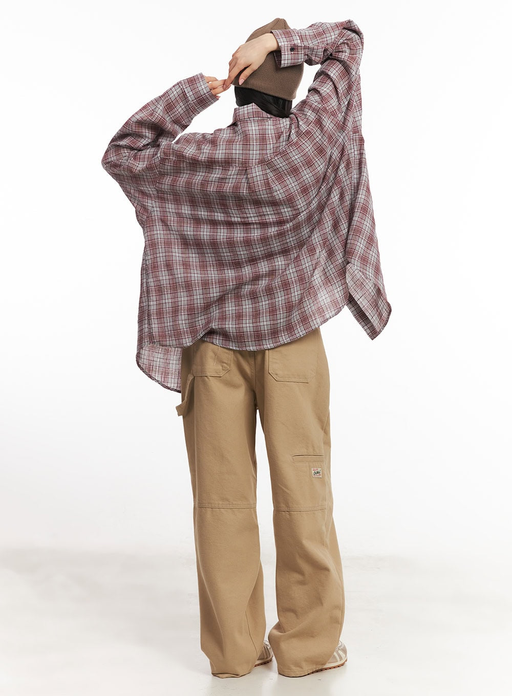 Oversize Checkered Collared Shirt CA504