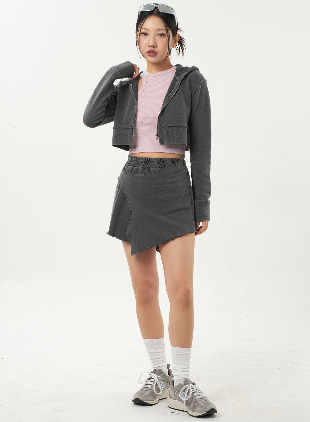 Cropped Zip-Up Hoodie CA325