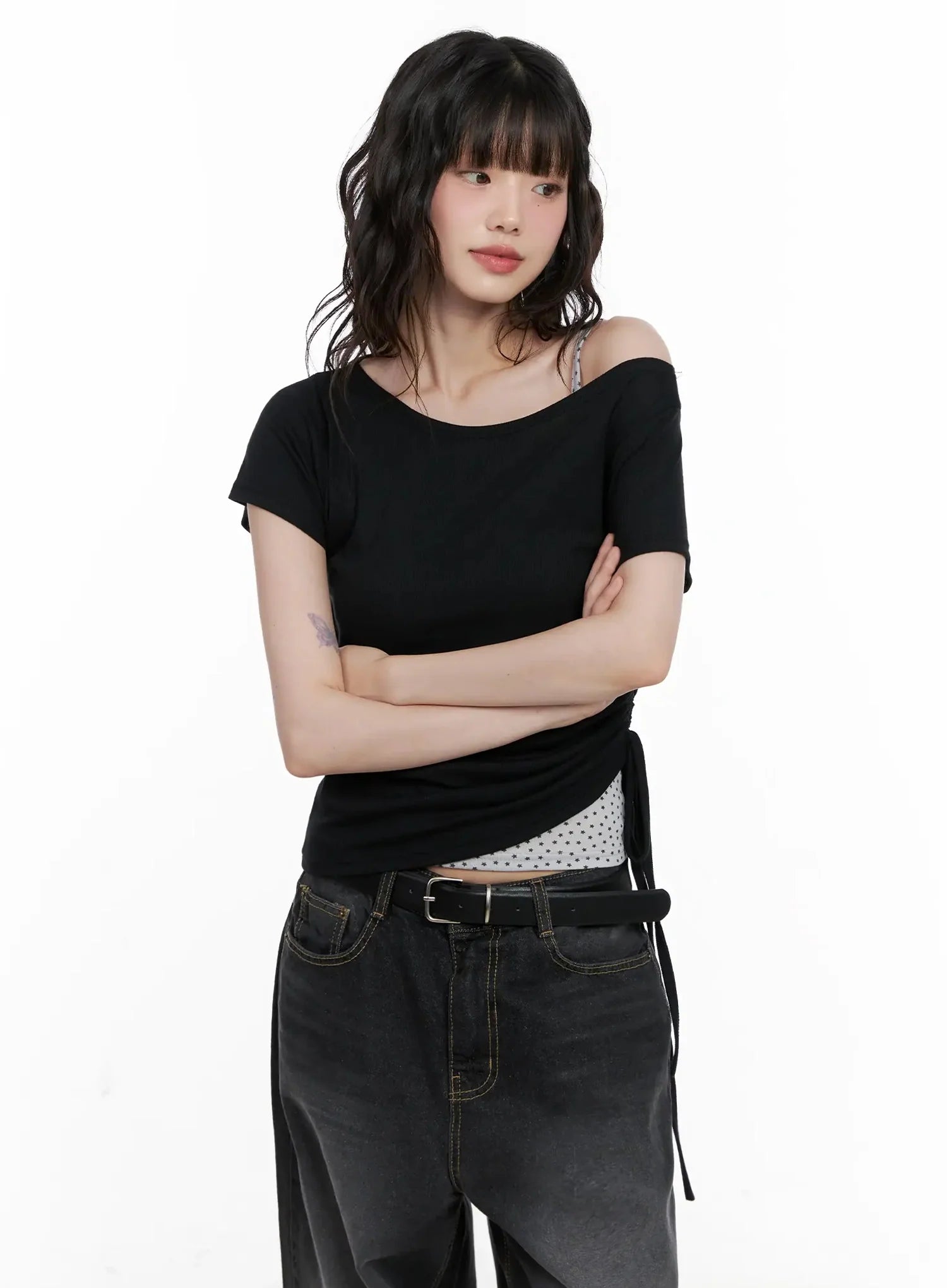 Off-Shoulder Ruched Top IL528