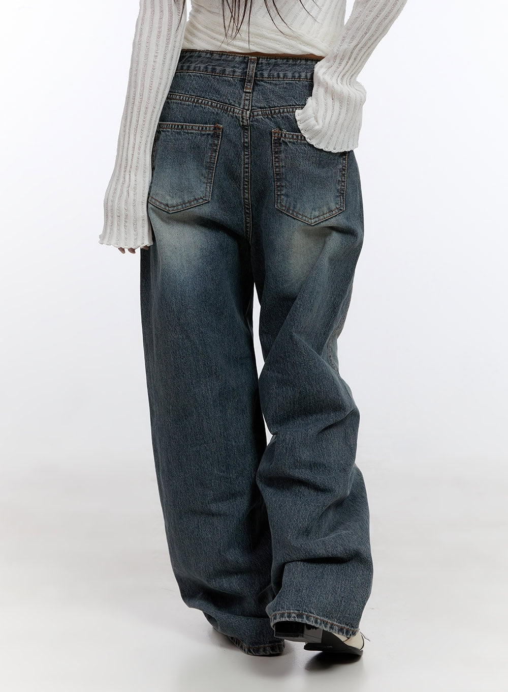 Lucia Stitched Denim Baggy Jeans CO418