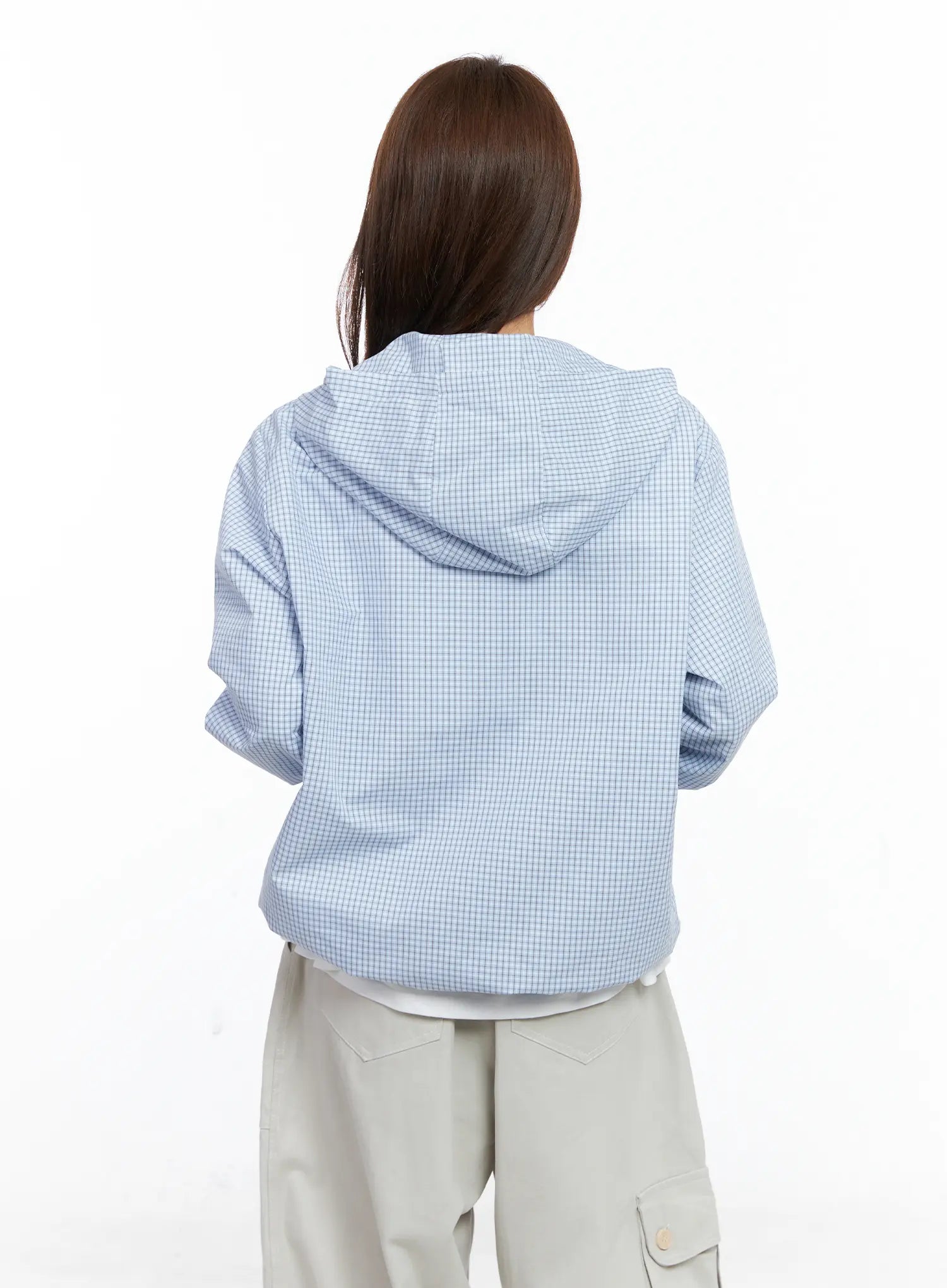 Gingham Lightweight Windbreaker Jacket CG529