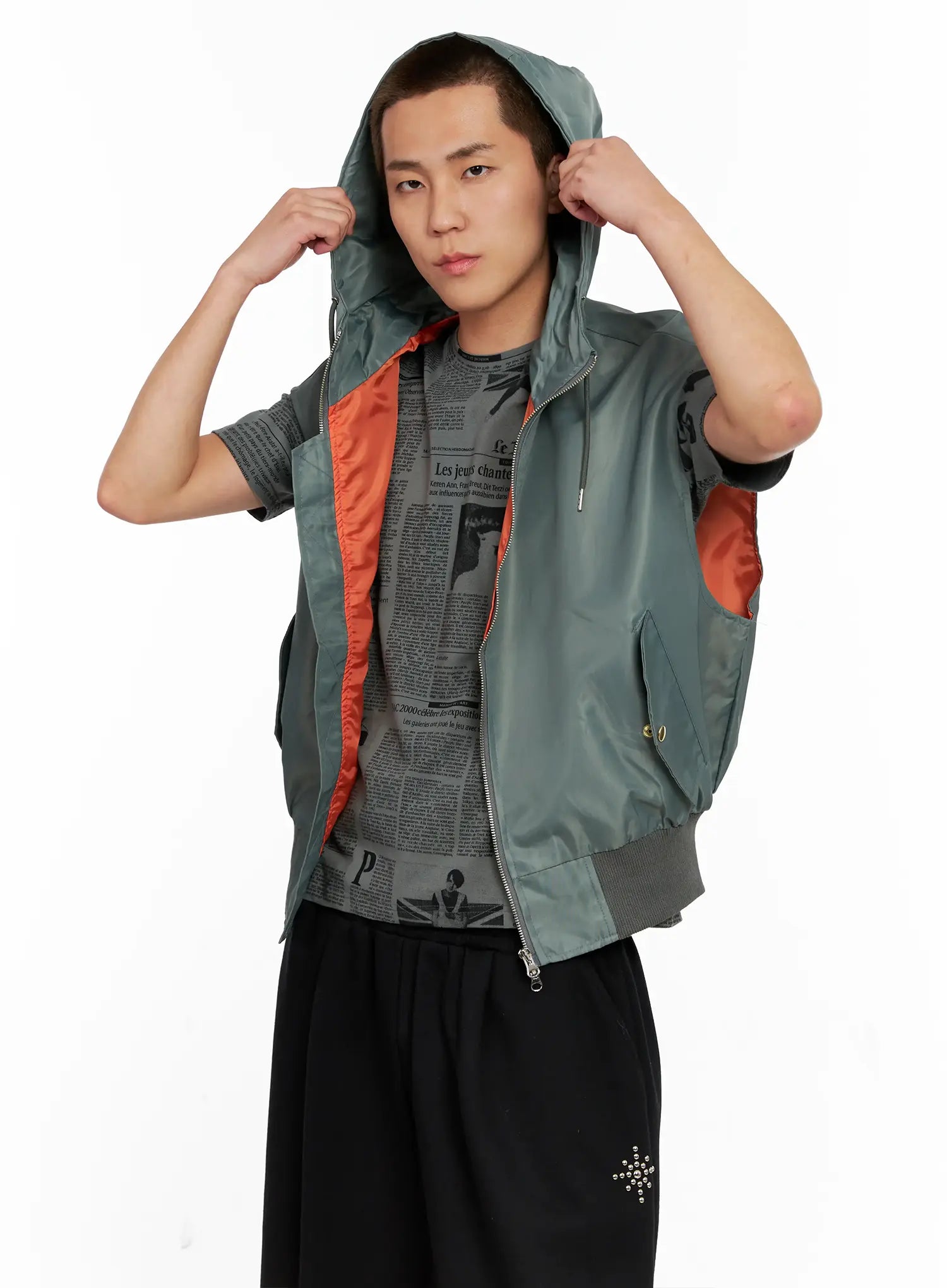 Men's Hooded MA-1 Vest IG511