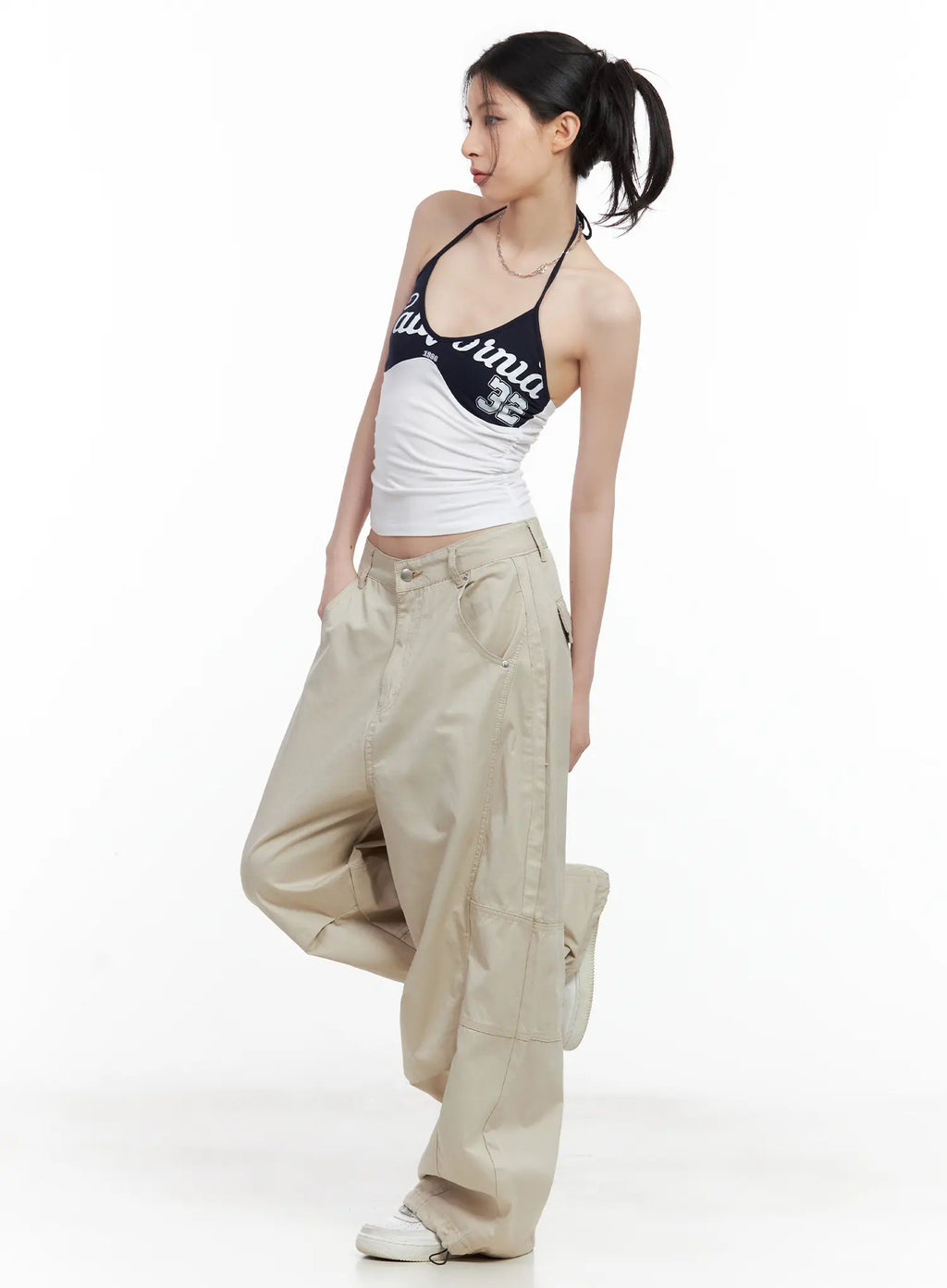 Contrast Graphic Halter Top CU530