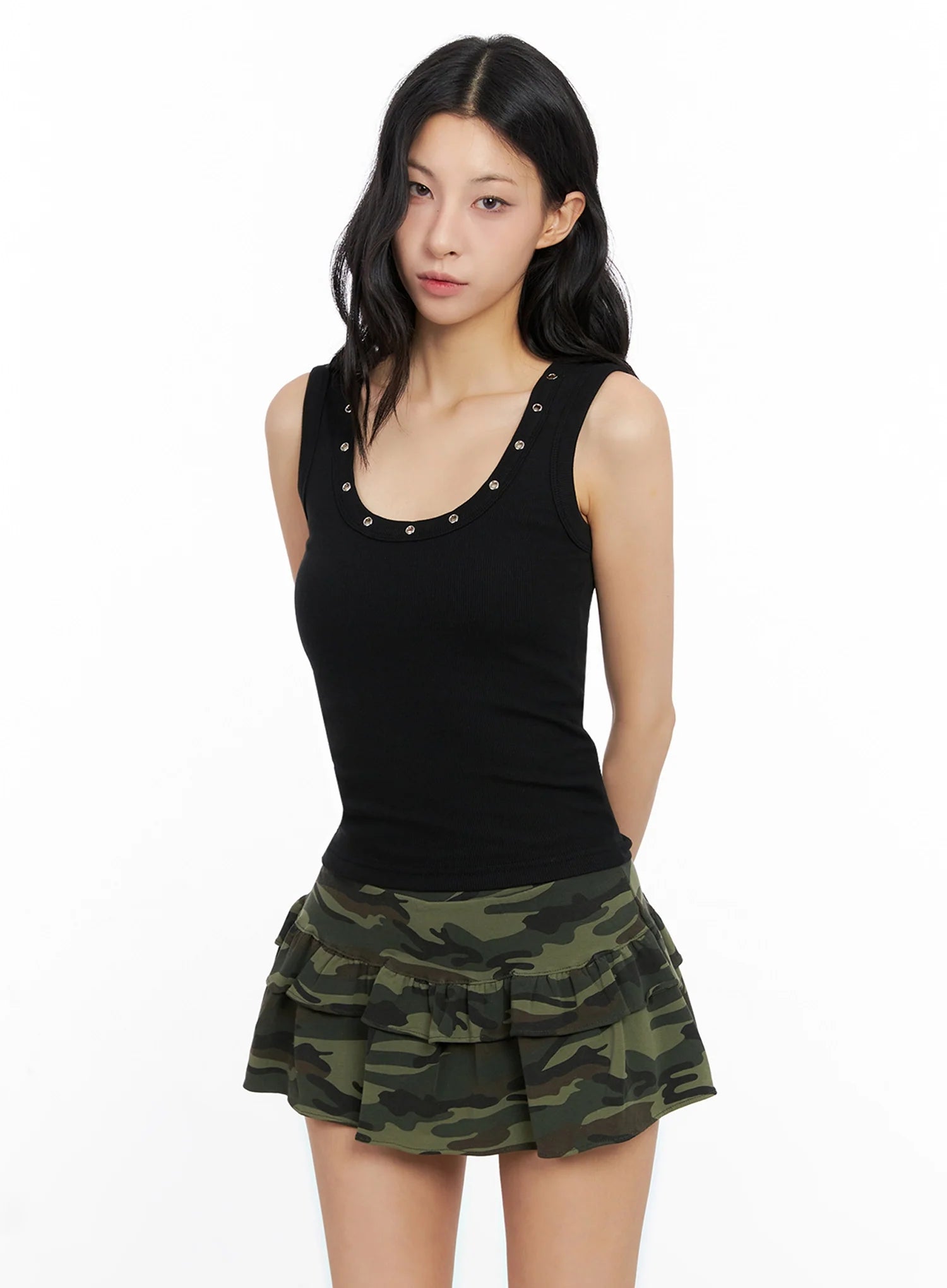 Edgy Eyelet Tank Top IG508