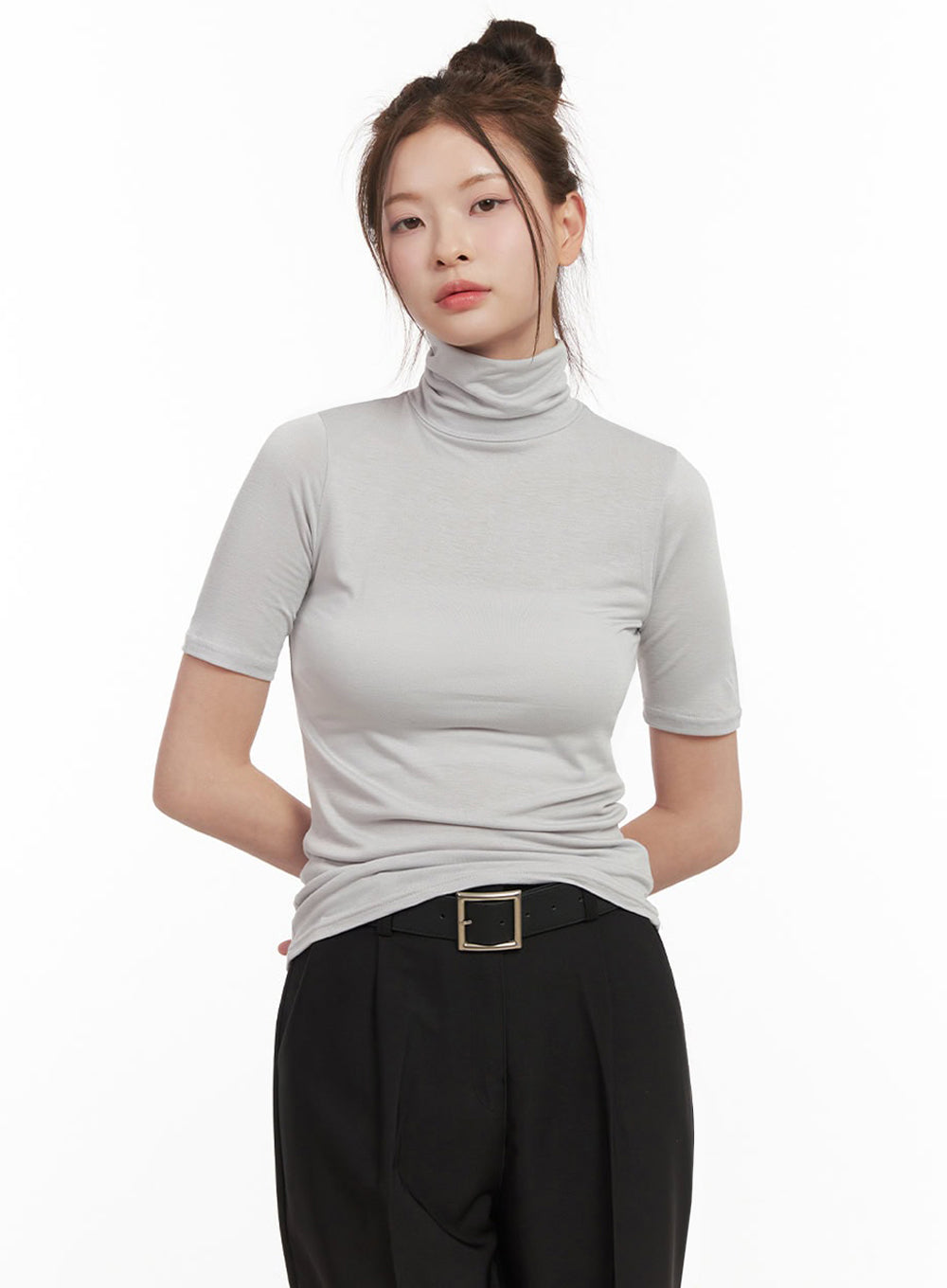 Essential Turtle Neck Short Sleeve Top IF505