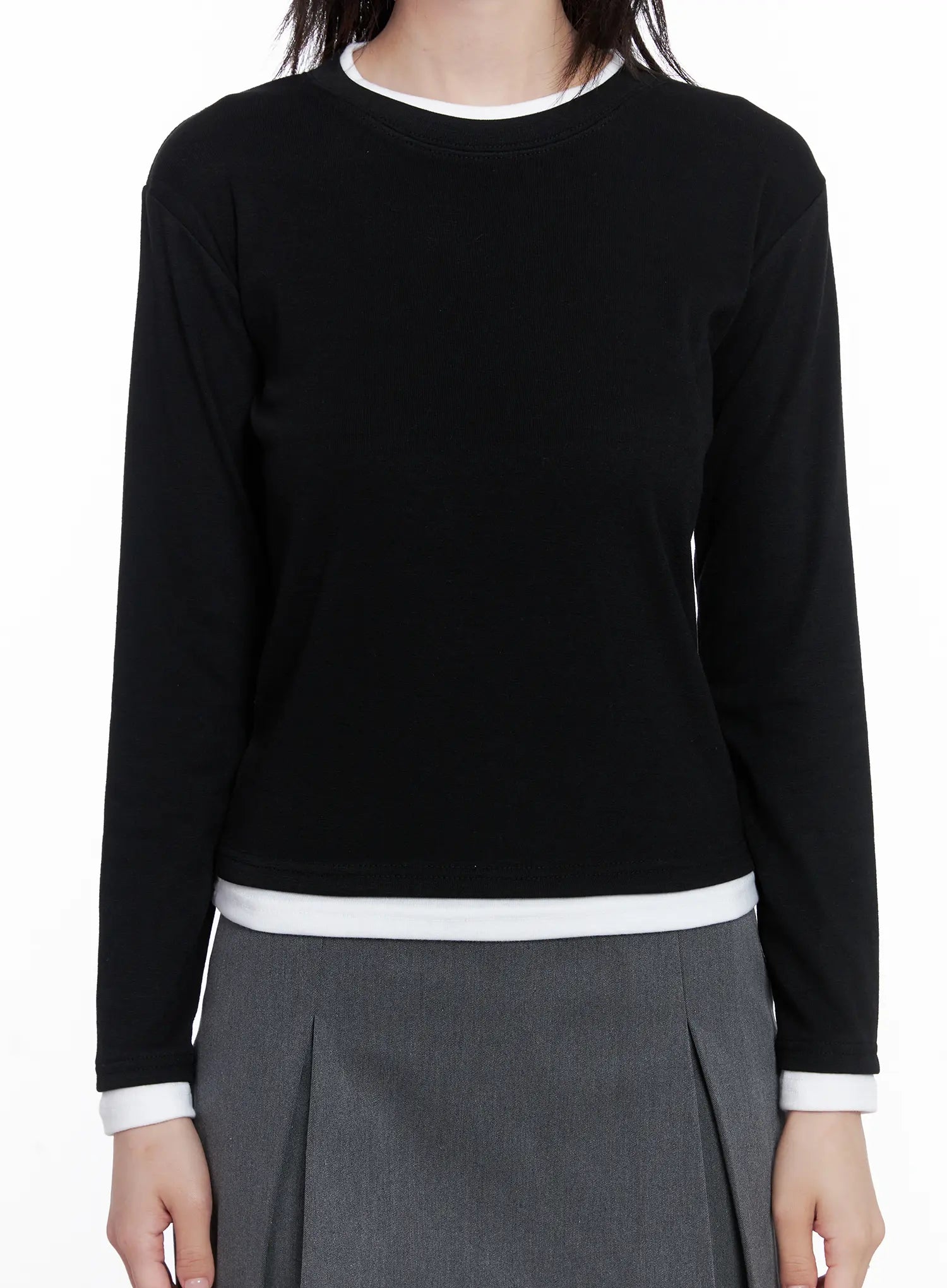 Two-Tone Long Sleeve Top CS529