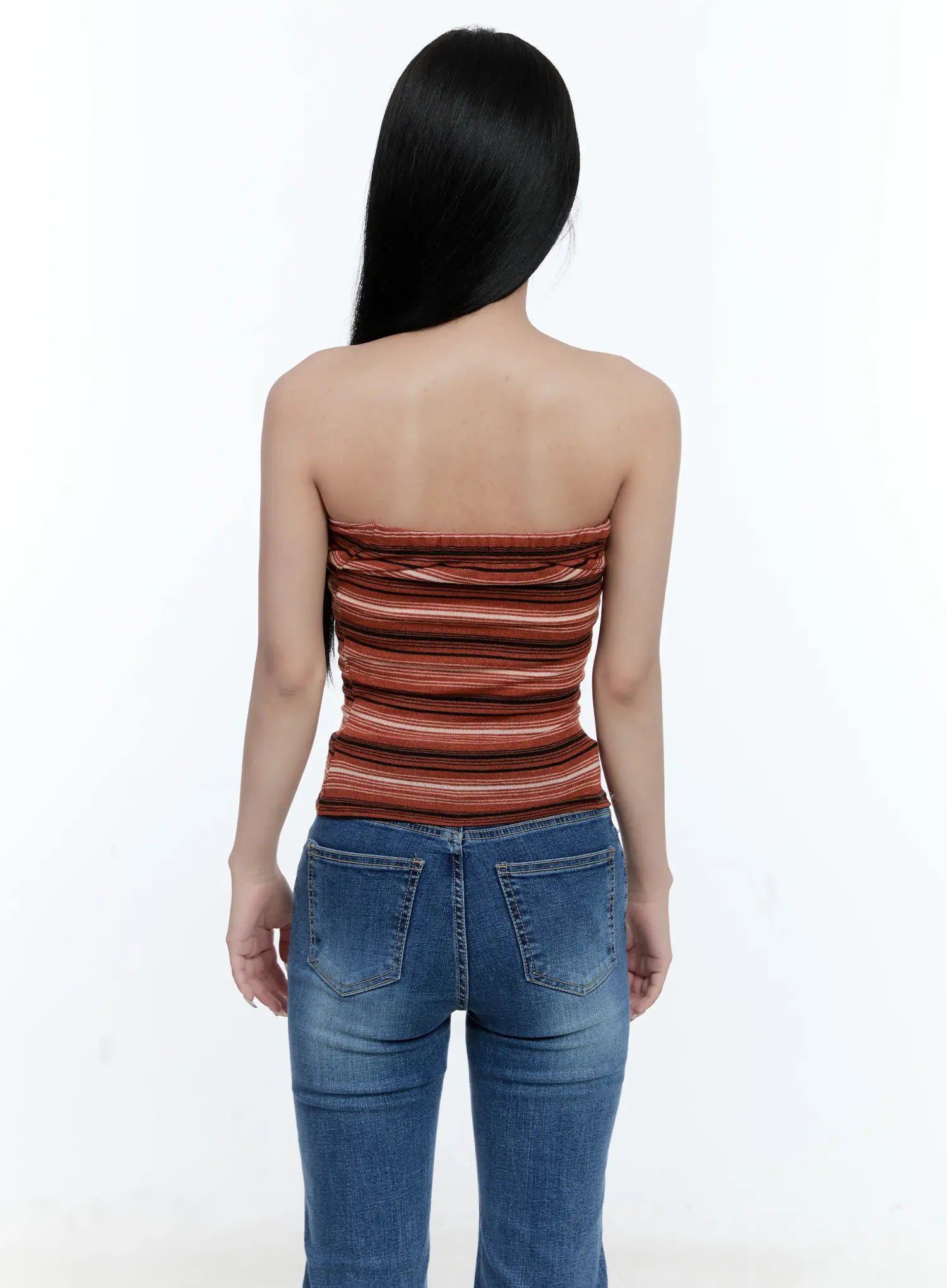 Striped Knit Tube Top CG501