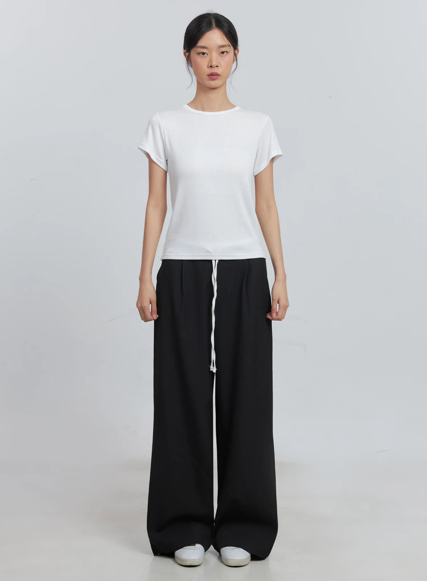 Layered Pintuck Wide-Leg Pants IU512