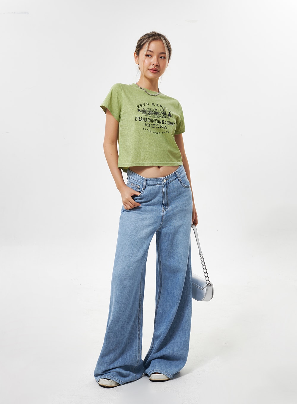 Cotton Graphic Cropped Tee CY331