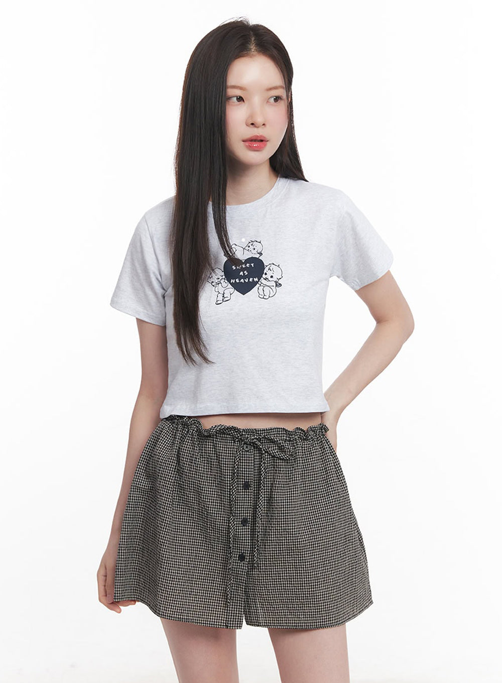 Angel Graphic Crop Top IY513