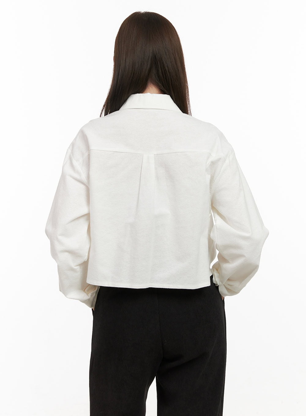 Collared Cropped Button-Down OD412