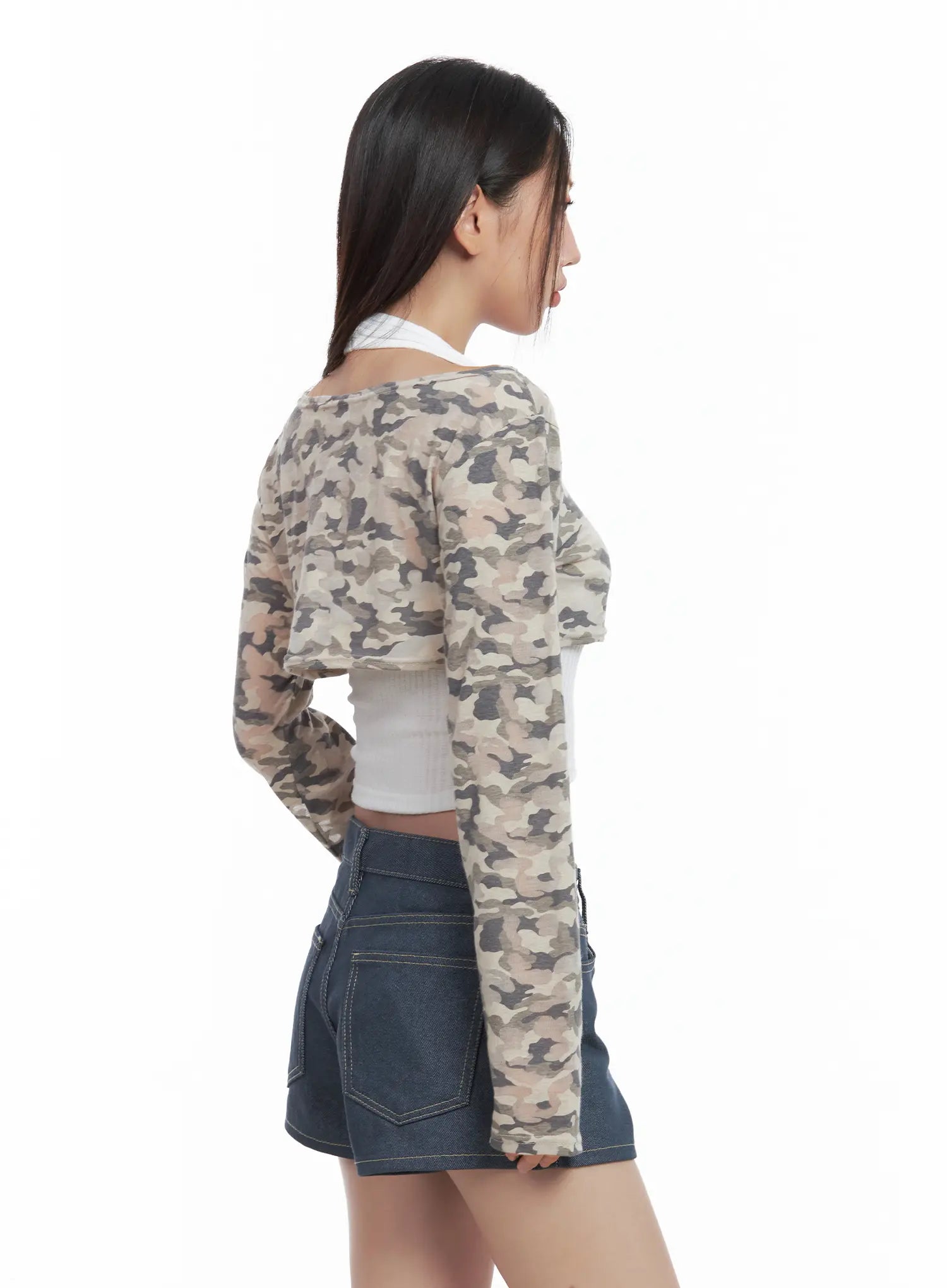 Cropped Camo Bolero CL509