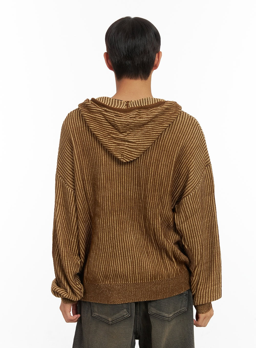 Men's SoftTouch Two Tone Hooded Cardigan CO408