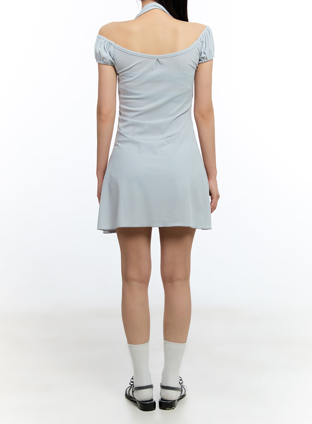 Flare Mini Dress with Scarf Set IU503