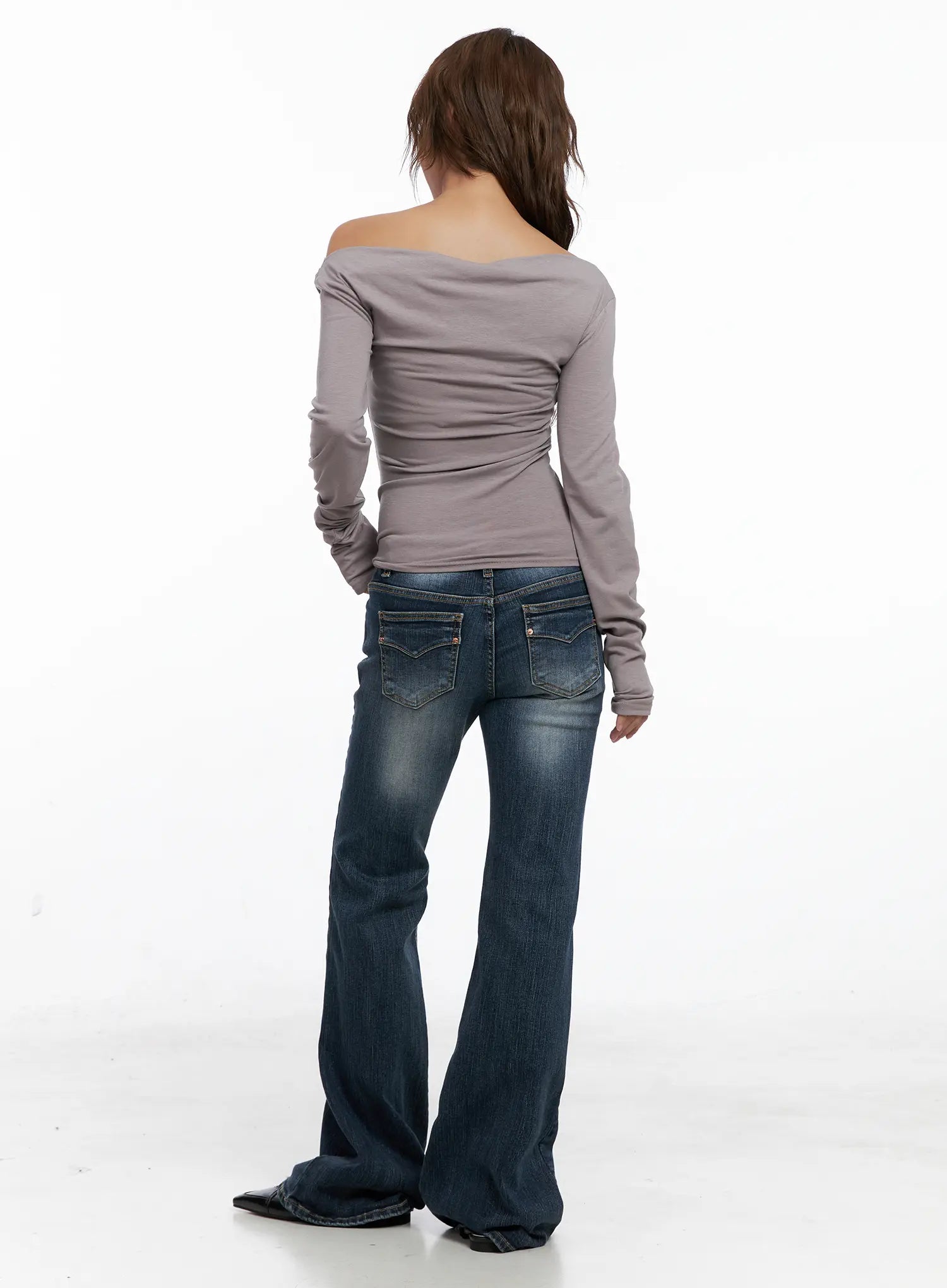 Saanvi Vintage Wash Flare Jeans CS522