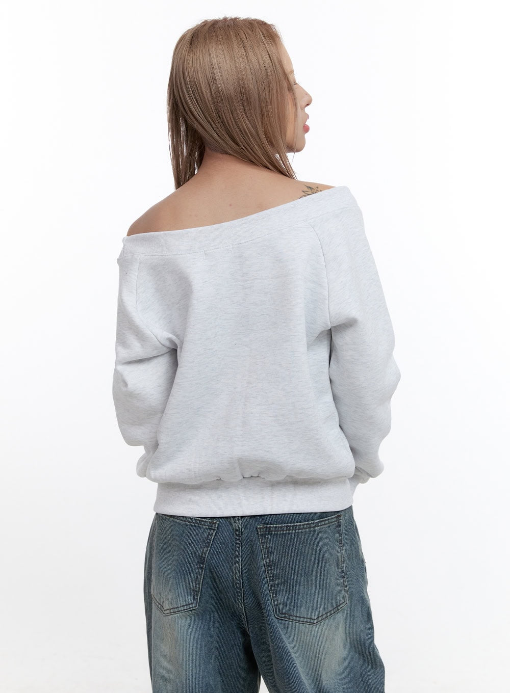 Off-Shoulder Loose Fit Hoodie CN422