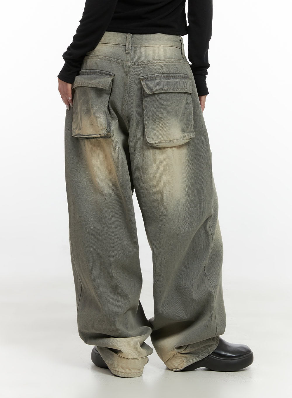 Edie Wide-Leg Denim Pocket Jeans CS425