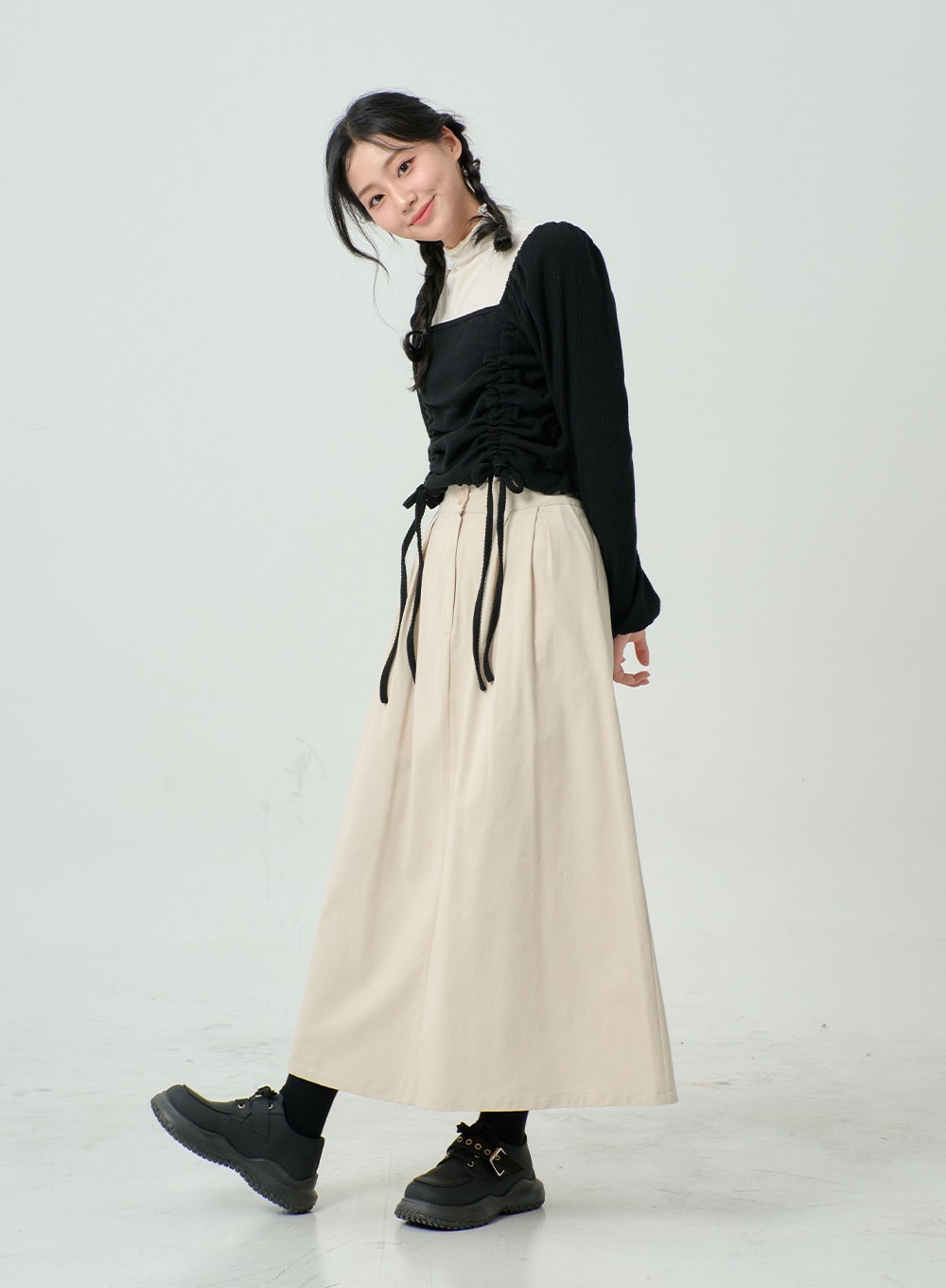 High Waist Bending Long Skirt BN03