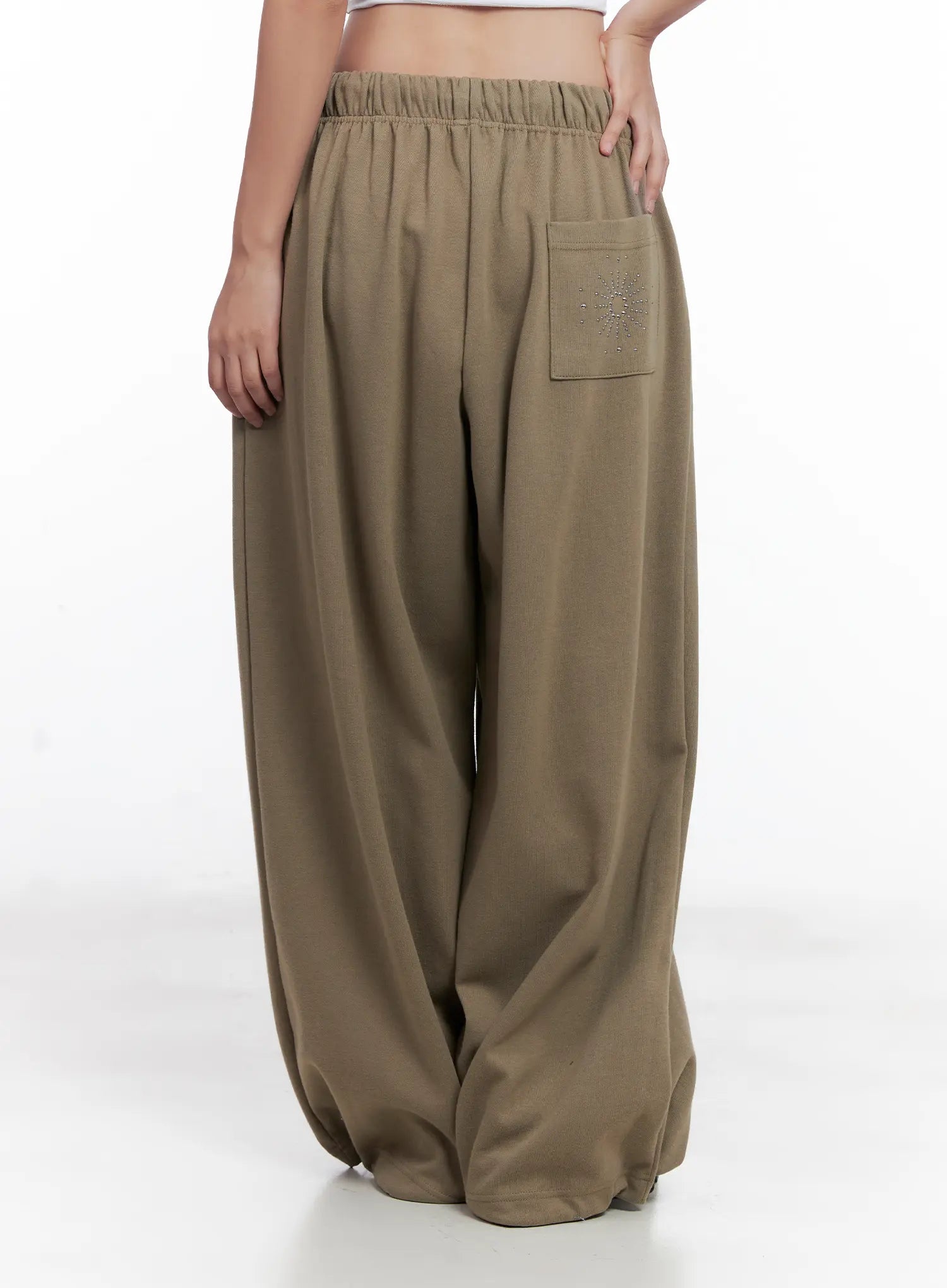 Embellished Wide-Leg Sweatpants CL518