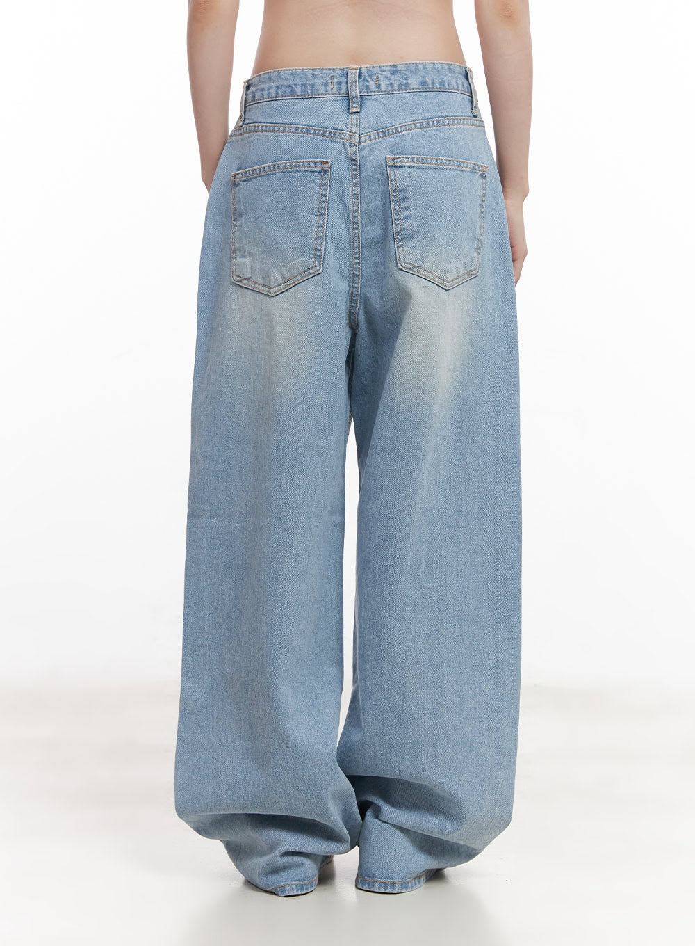 Cierra Washed Wide-Leg Jeans CY520
