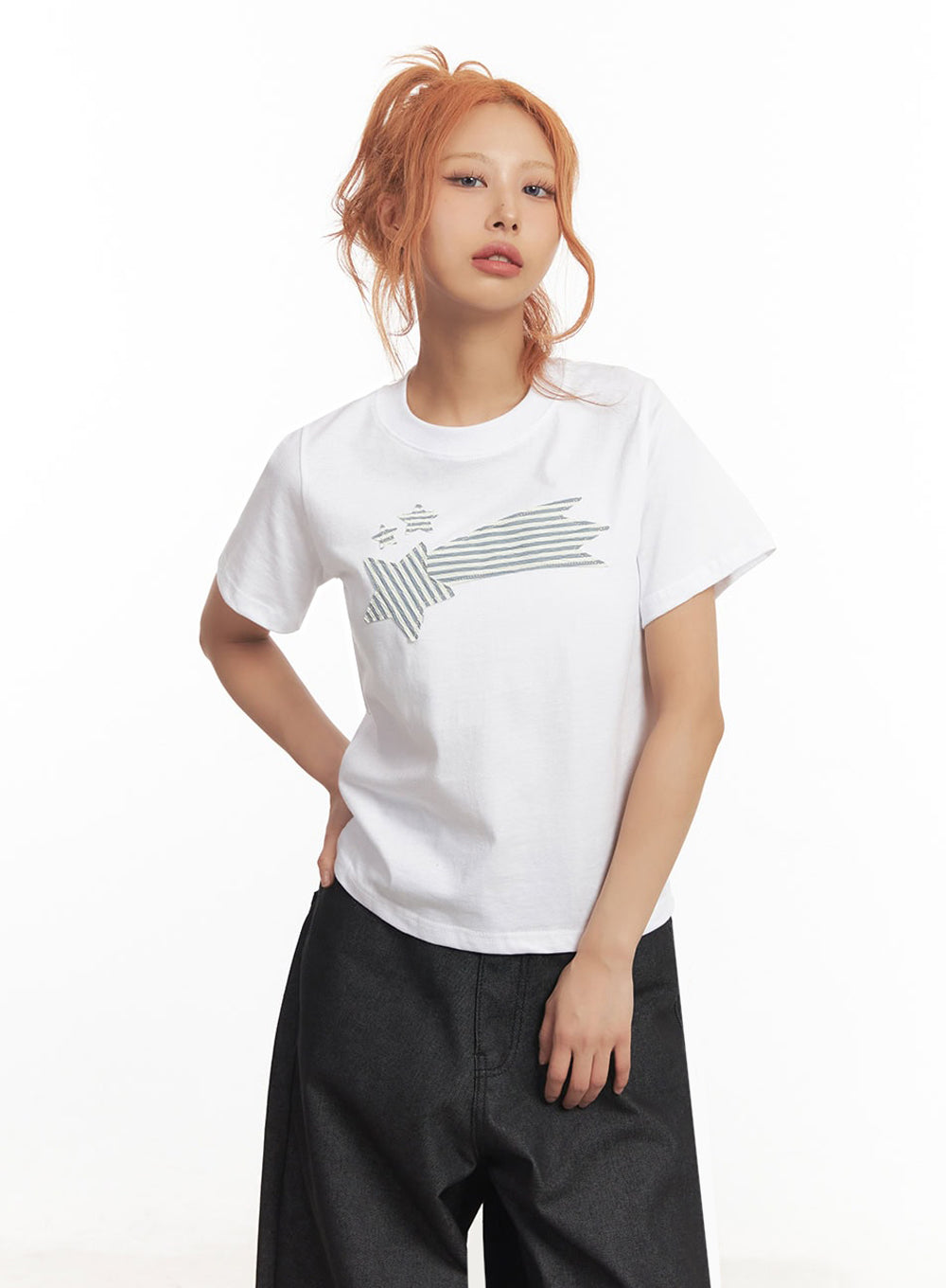 Graphic Star Crop Top IA515