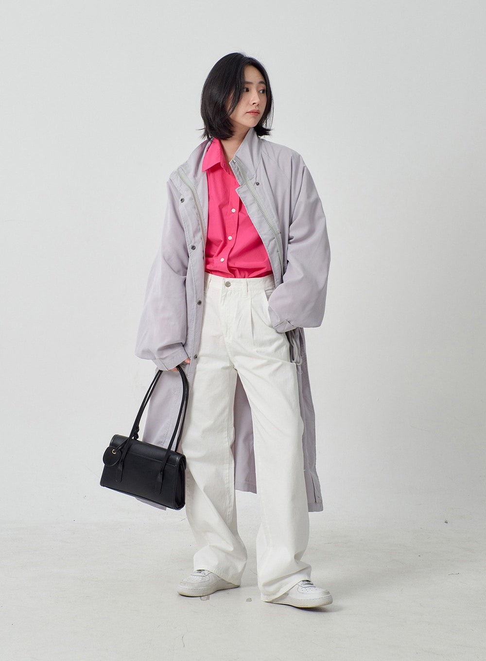 Pocket Oversized Zip-Up Coat OF301