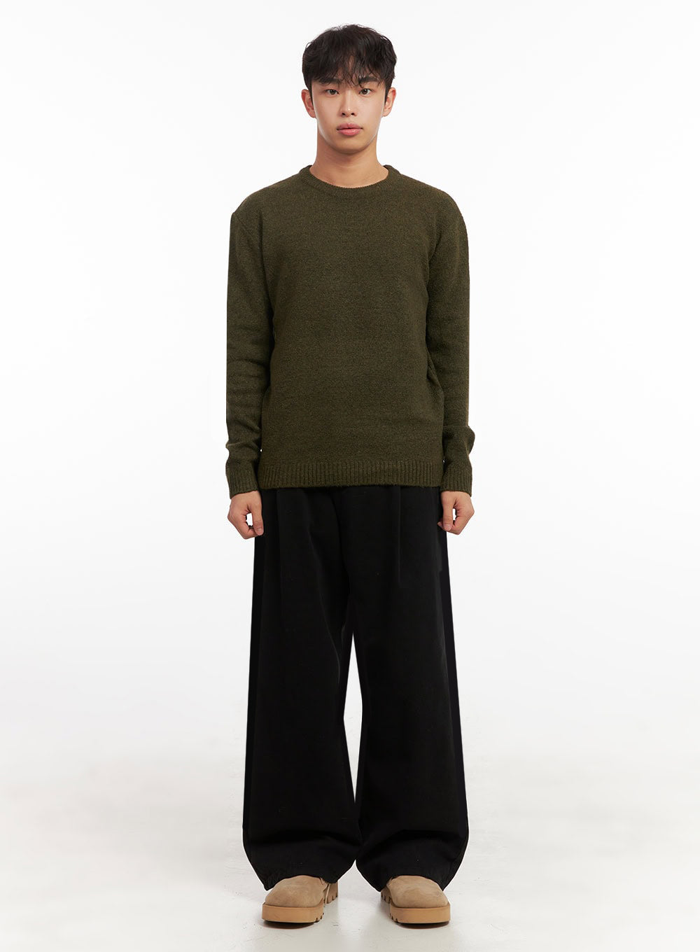 Men's Straight-Leg Solid Pintuck Pants ID427