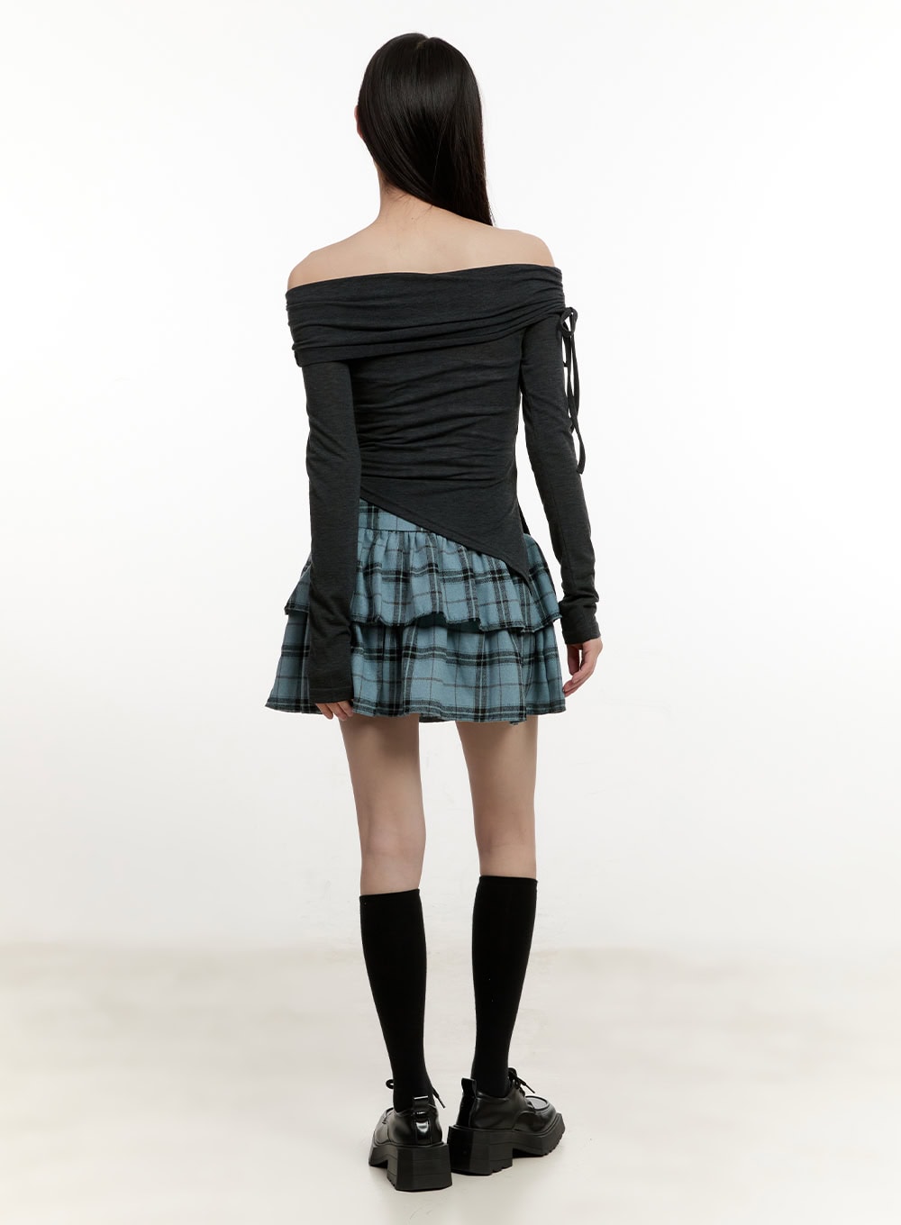 Ruffle Plaid Mini Skirt CM514
